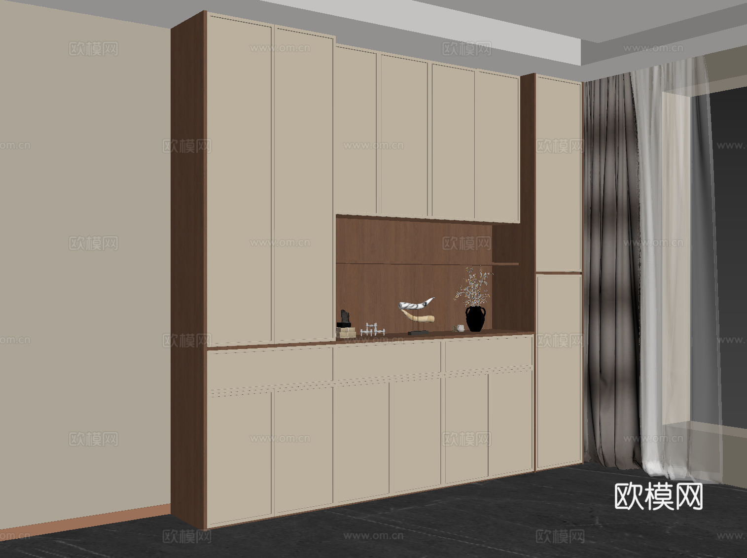 中古餐边柜su模型