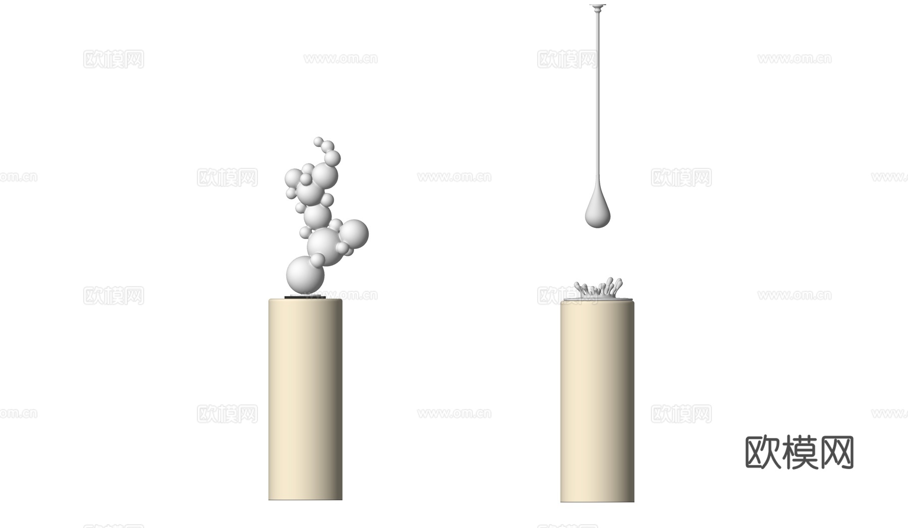 现代雕塑摆件 不锈钢雕塑 水滴雕塑 装置su模型