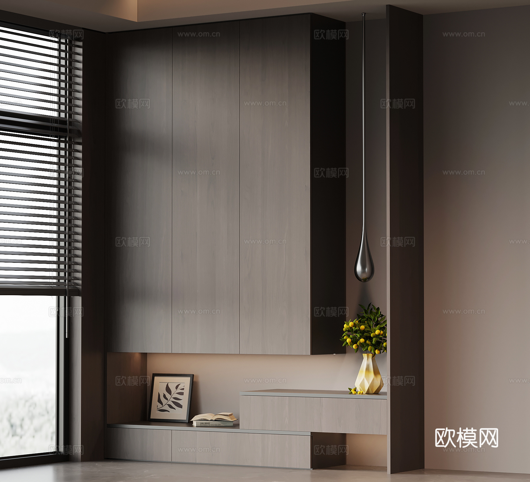 意式玄关柜 装饰柜su模型