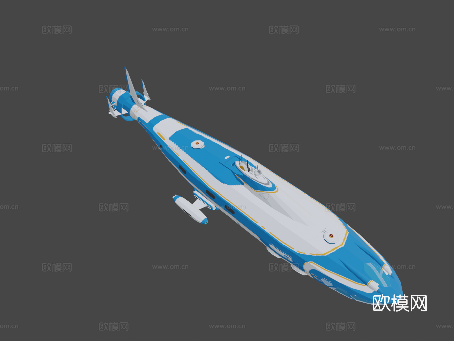 阿特拉斯潜艇3d模型下载（渲染图7）