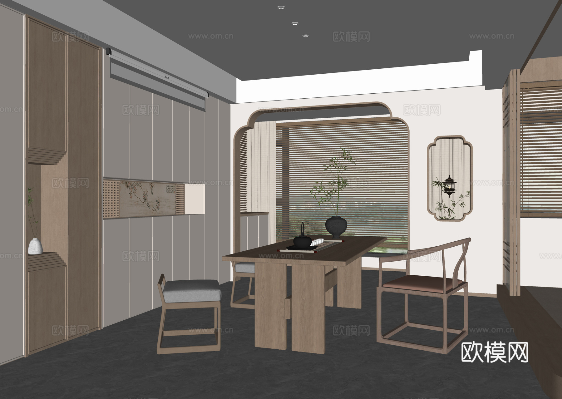 宋式茶室su模型