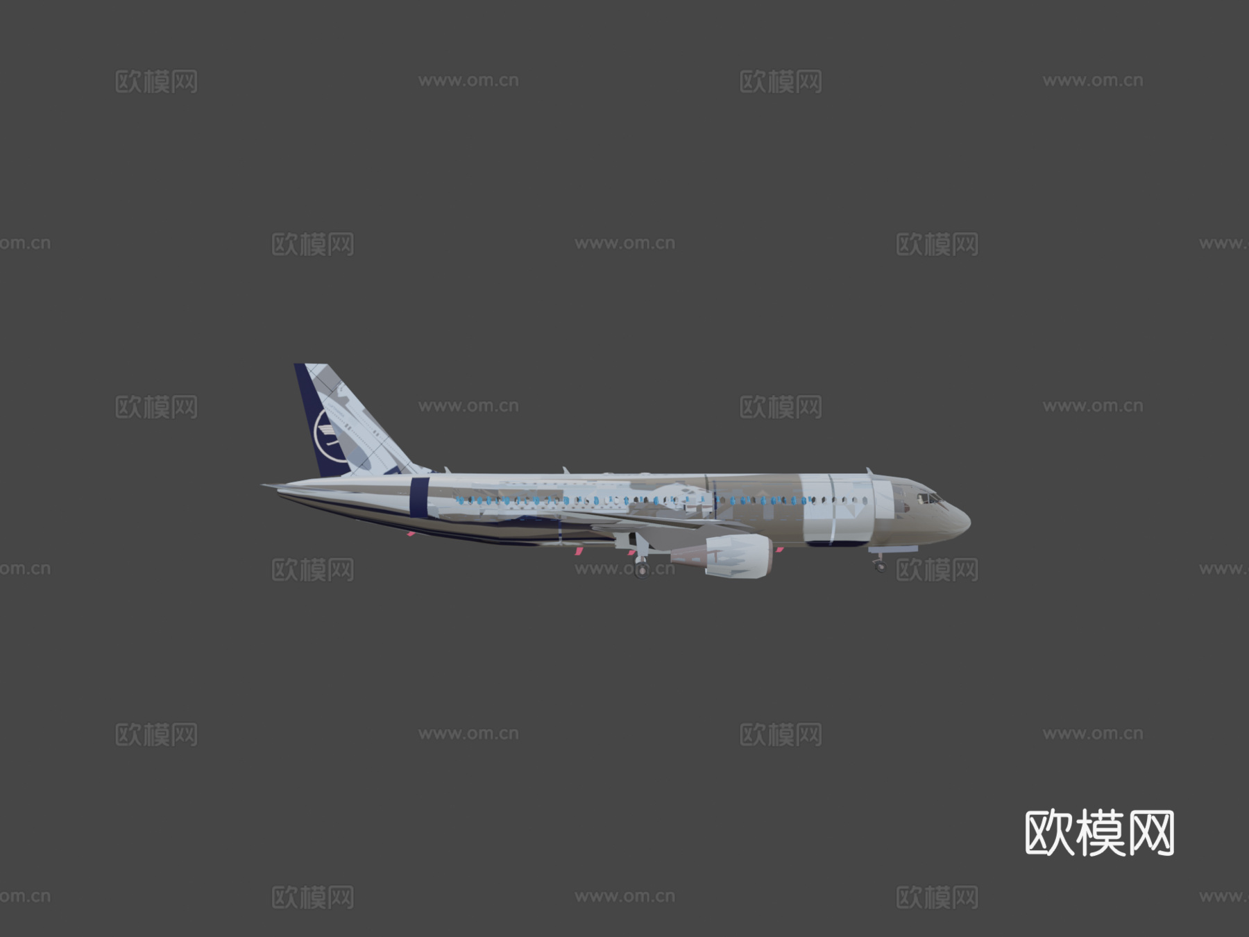 A320200 带驾驶舱3d模型下载（渲染图7）