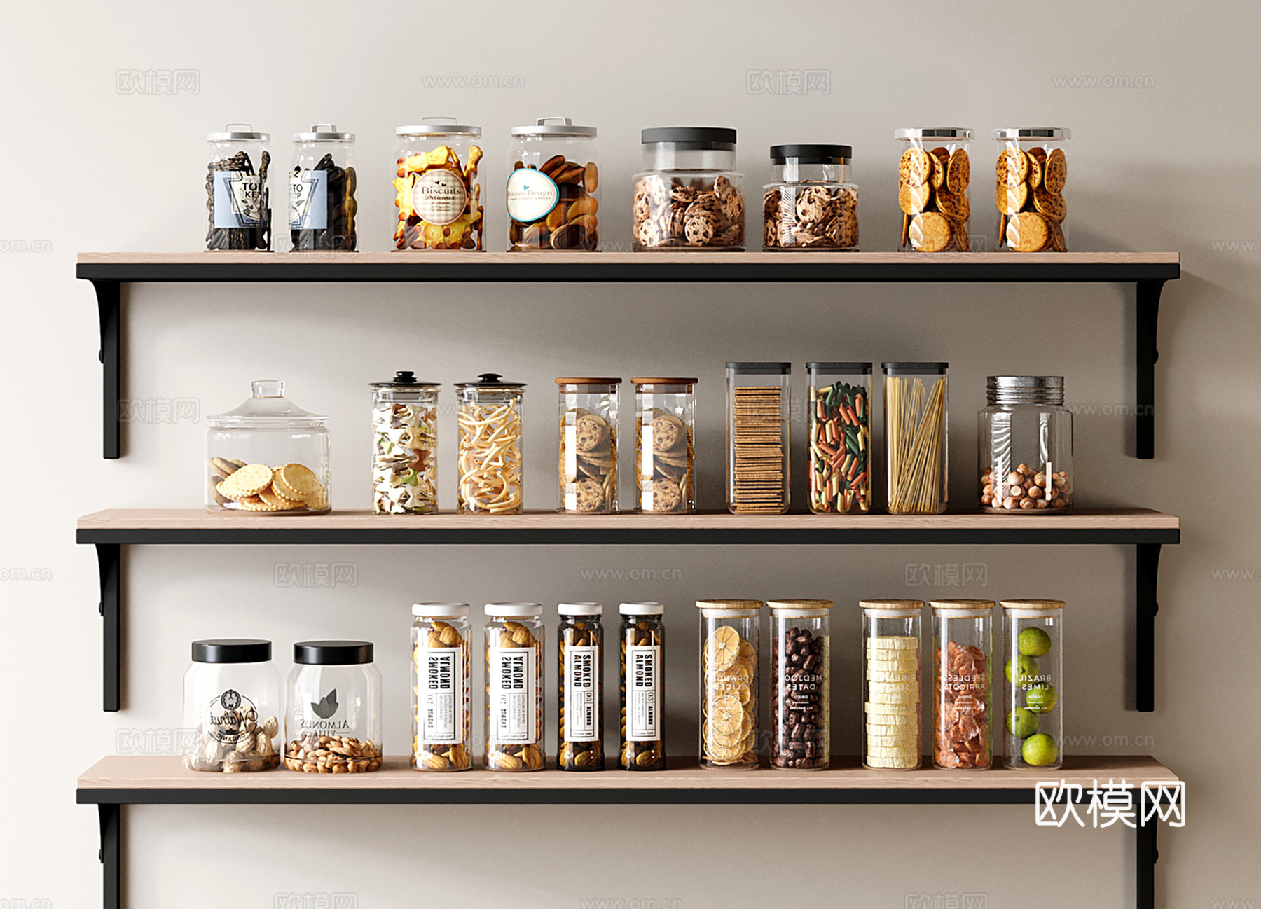 现代食物 厨房用品 饼干 坚果 干果su模型su模型