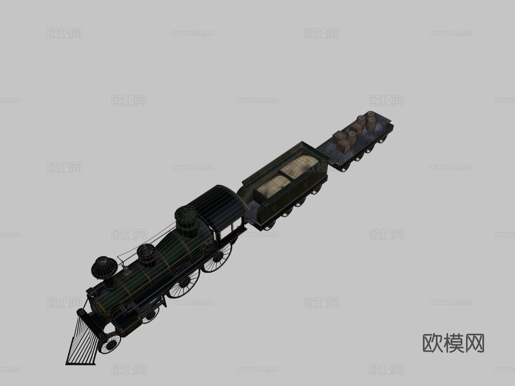 狂野西部机车3d模型下载（渲染图2）