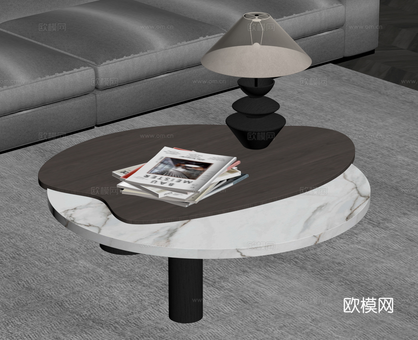 现代意式茶几su模型