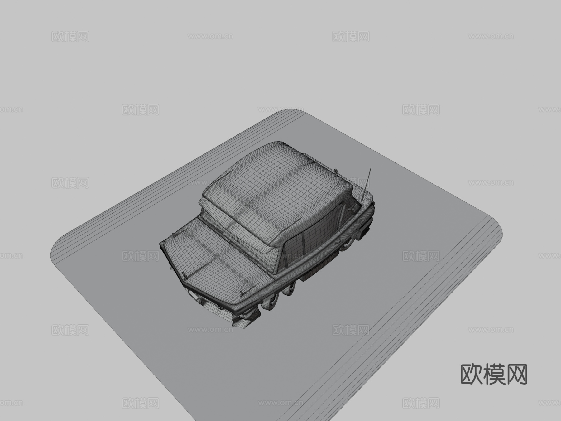 复古旅行车 卡通汽车3d模型下载（渲染图4）