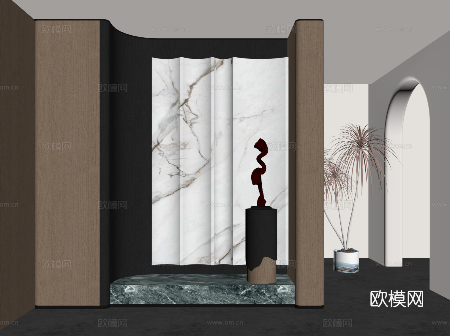 现代意式玄关su模型