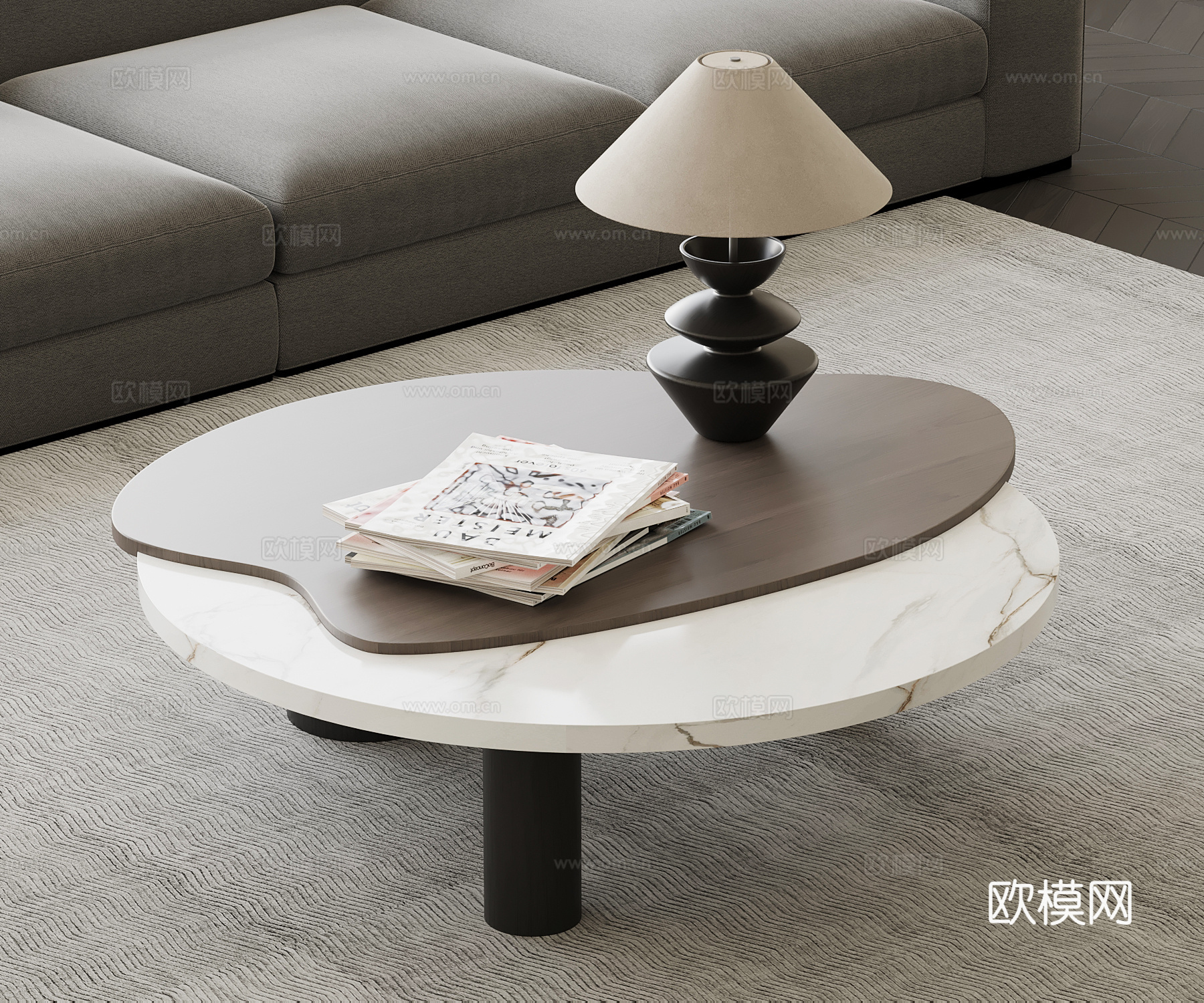现代意式茶几su模型