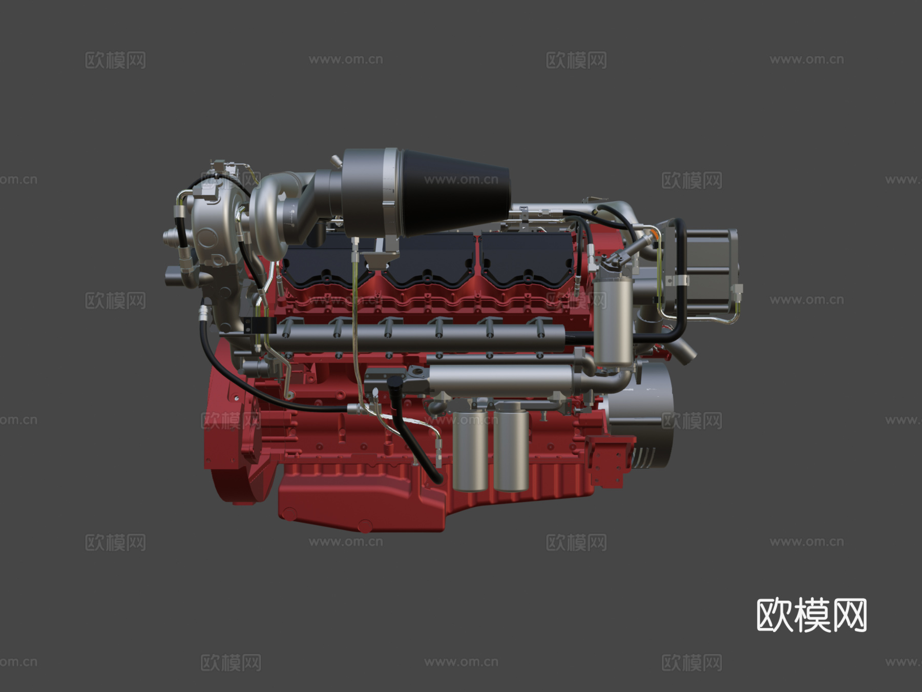 卡特彼勒 C32 1417千瓦 游艇船用发动机3d模型下载（渲染图7）