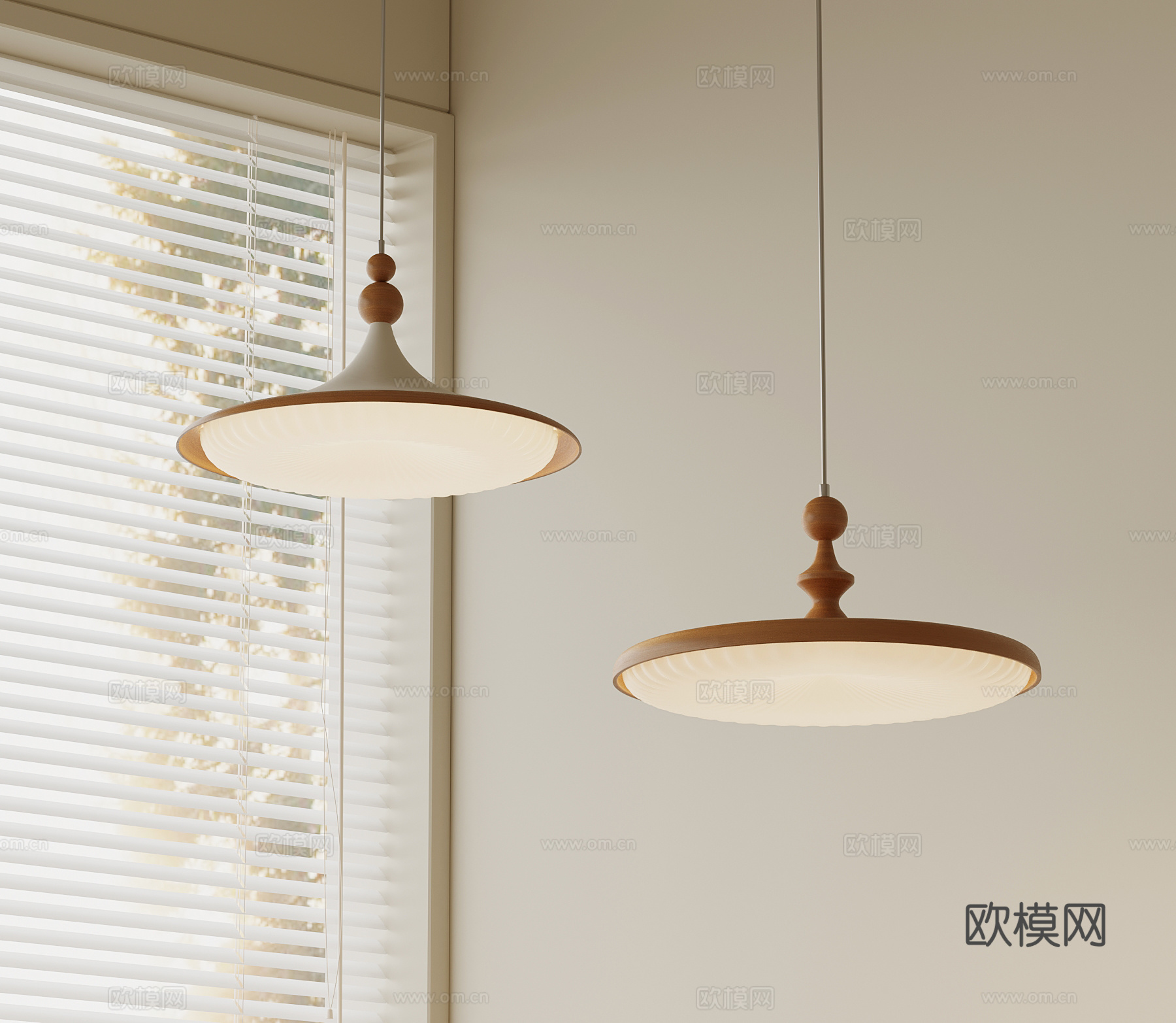 侘寂中古吊灯 小吊灯 餐厅吊灯su模型