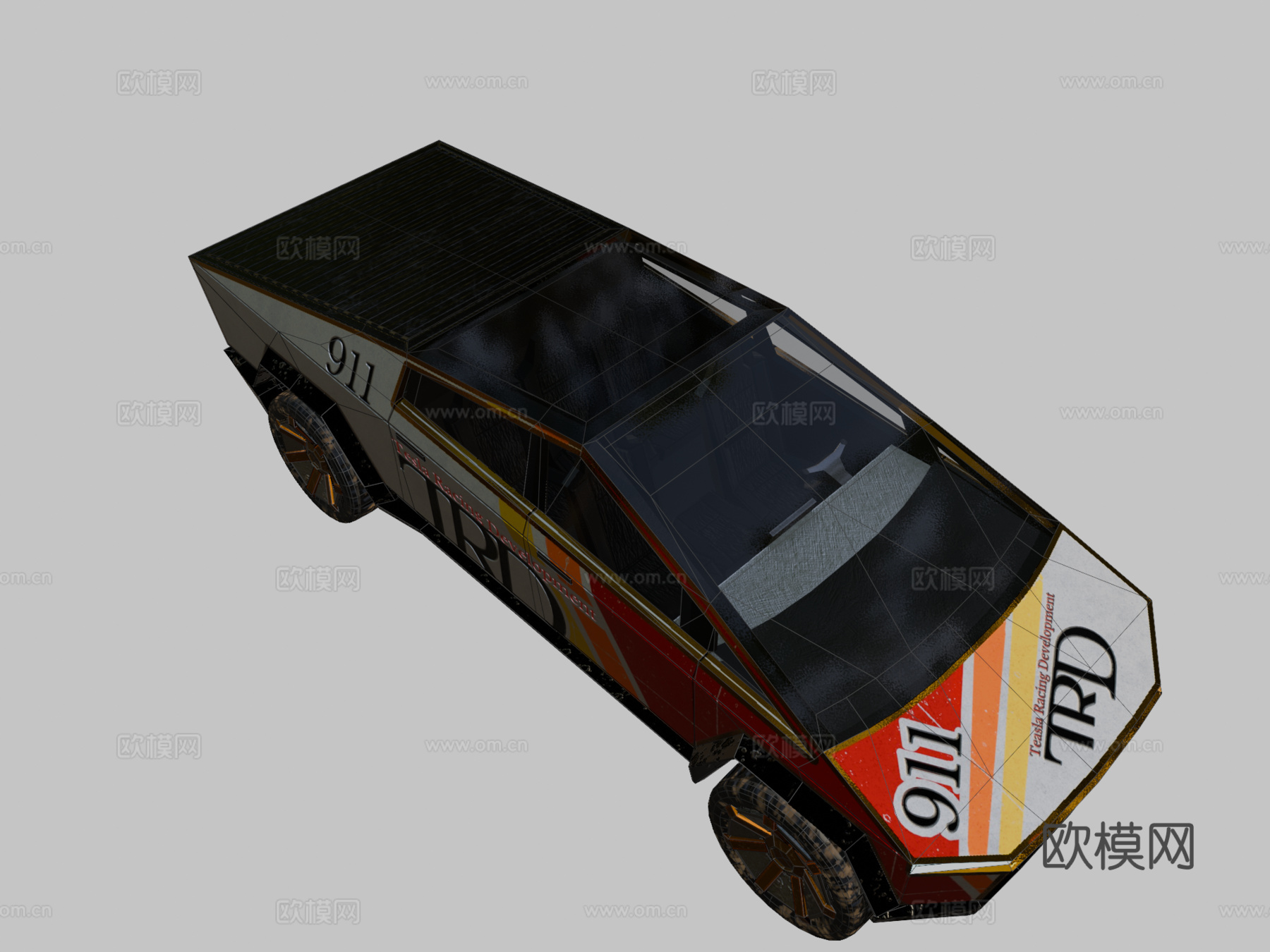 特斯拉Cybertruck赛车3d模型下载（渲染图2）