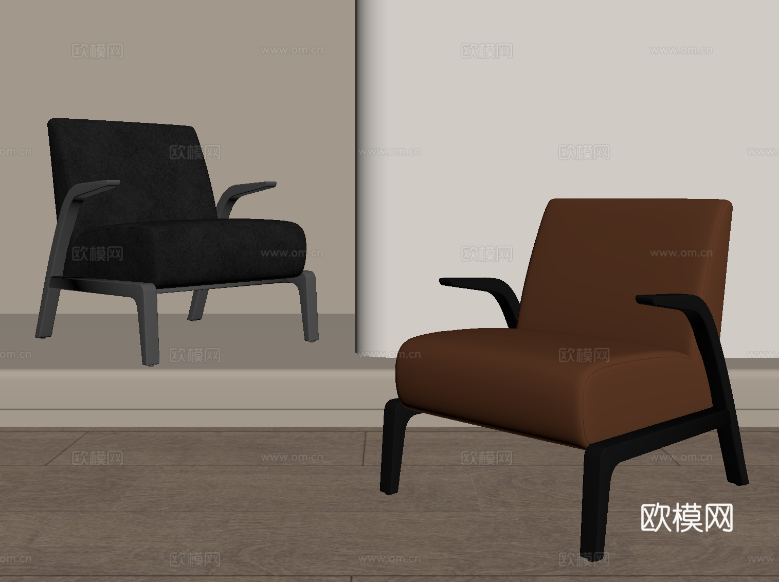 现代意式休闲椅 单人椅su模型