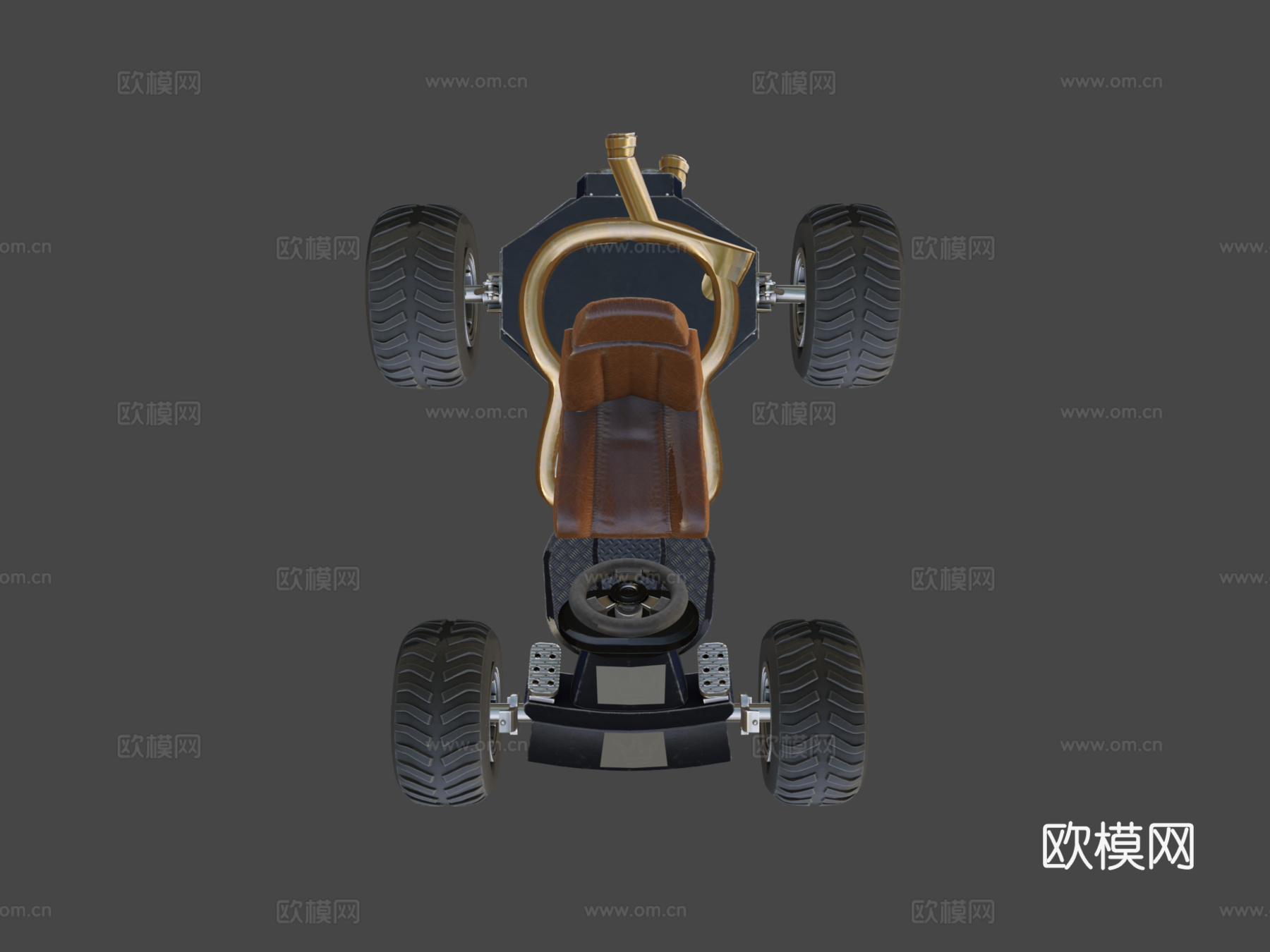 风格化 卡丁车 蓝色3d模型下载（渲染图7）