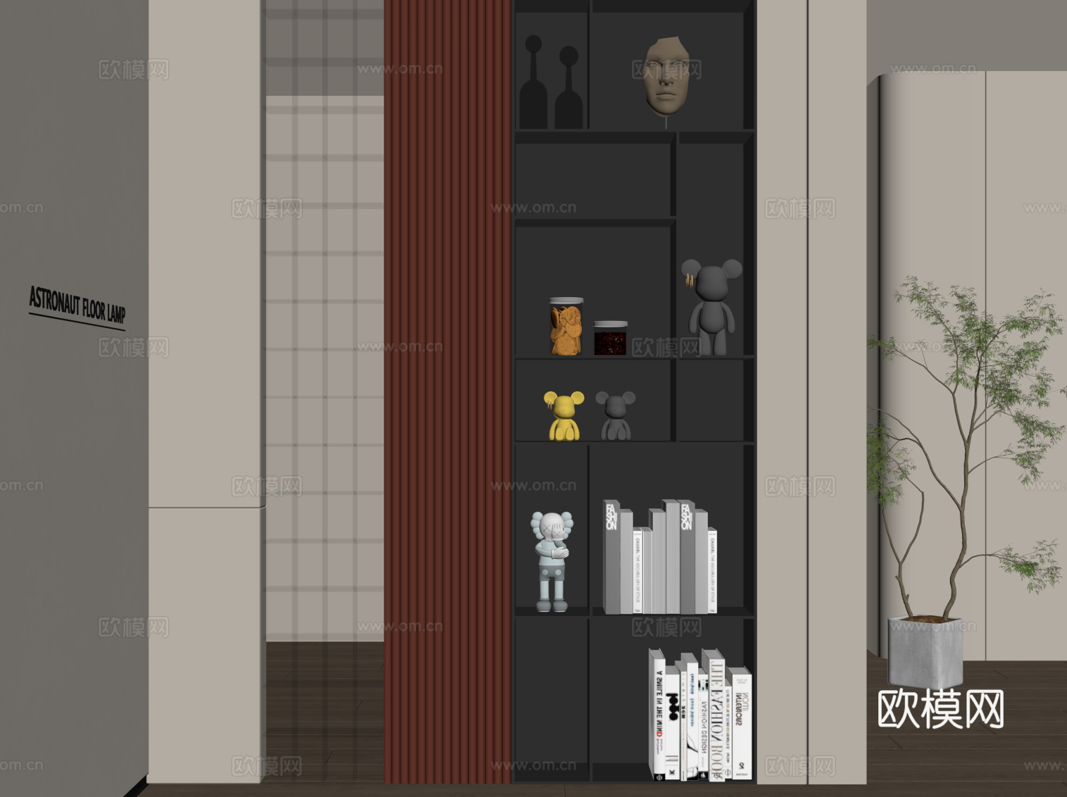 现代玄关 隔断su模型