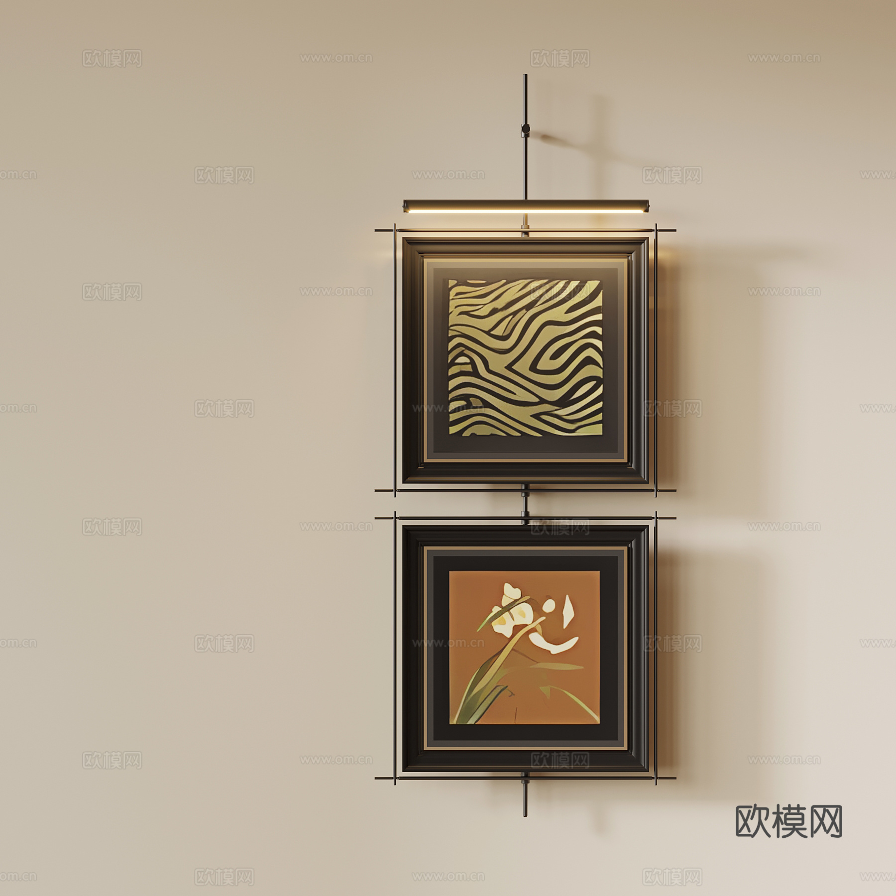 法式复古挂画 墙饰su模型