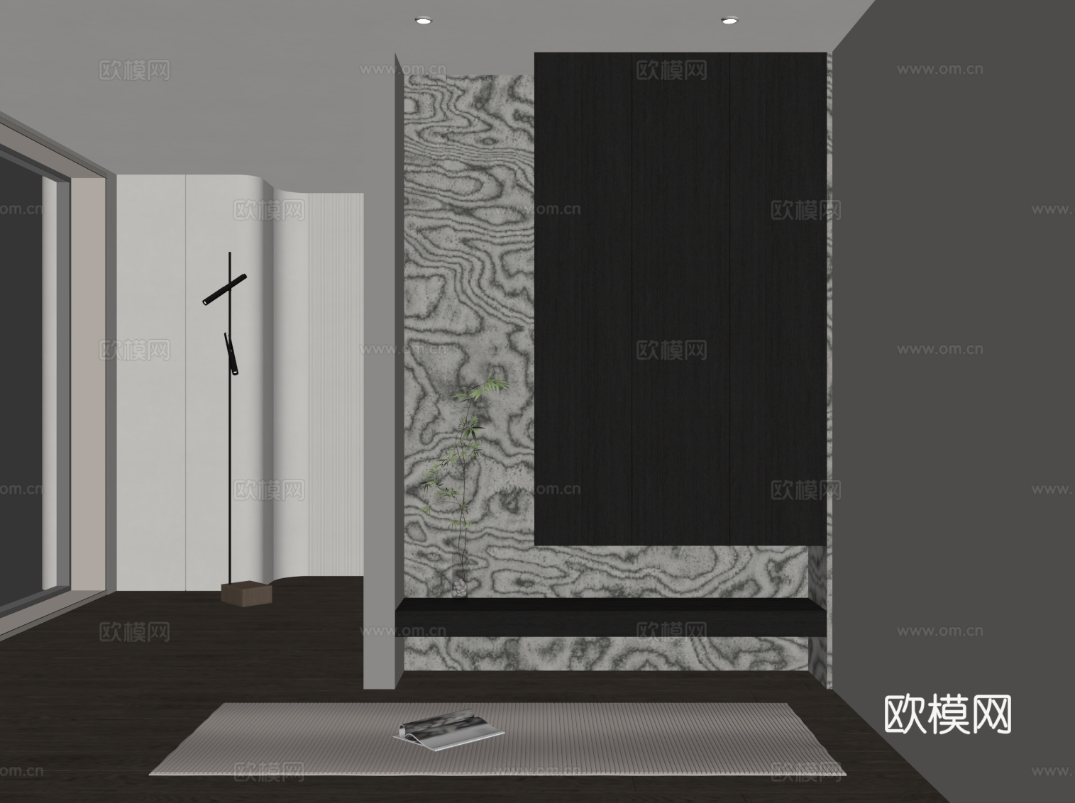 现代意式玄关su模型