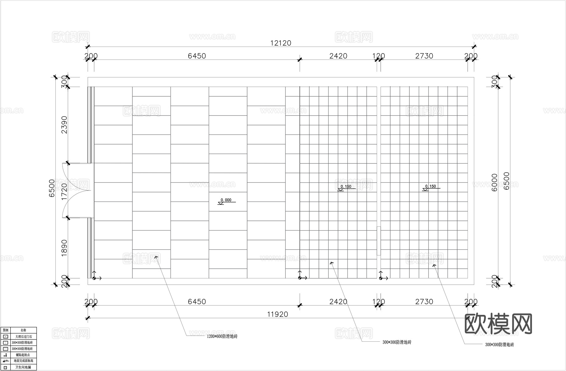 汉堡店装修施工图cad施工图