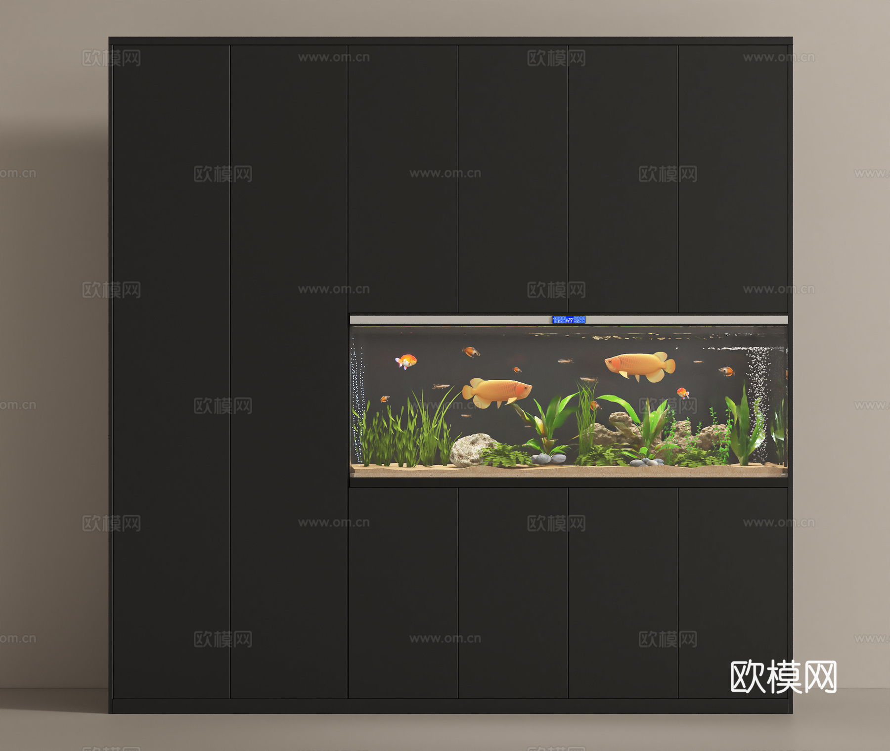 现代鱼缸su模型