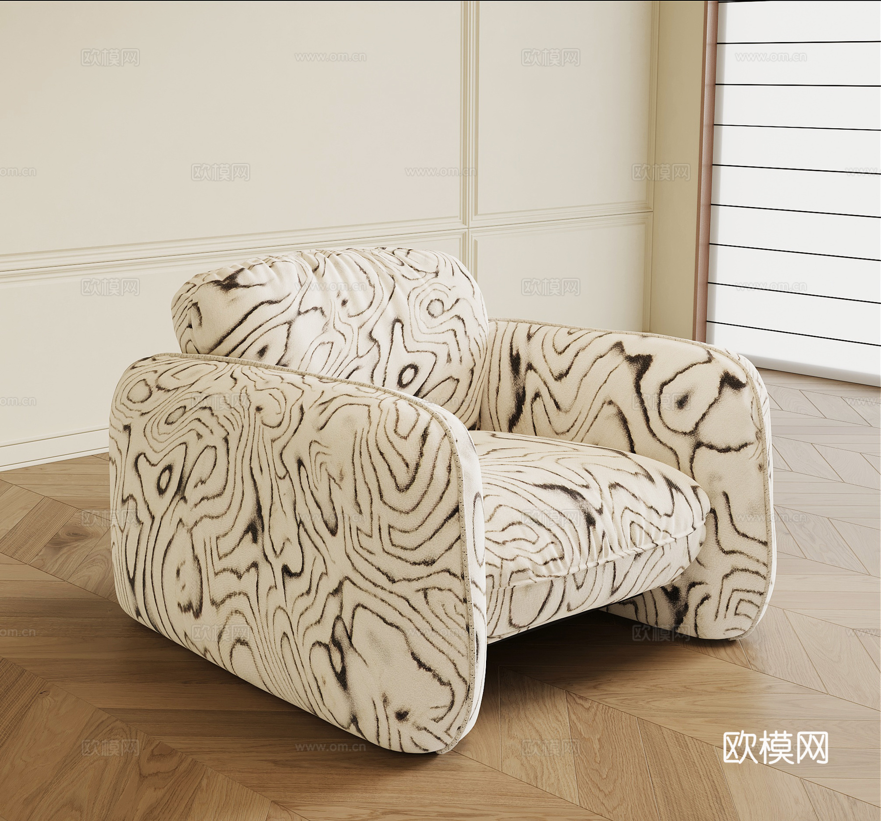 现代单人沙发 休闲沙发su模型