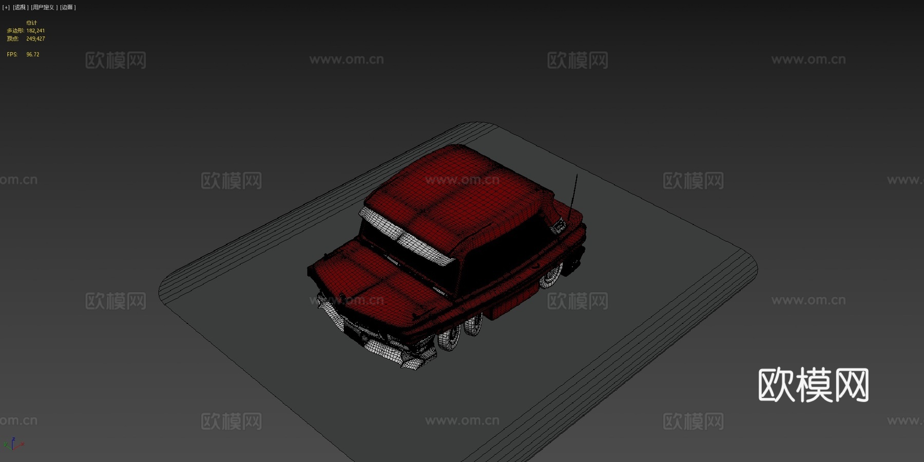 复古旅行车 卡通汽车3d模型下载（渲染图3）