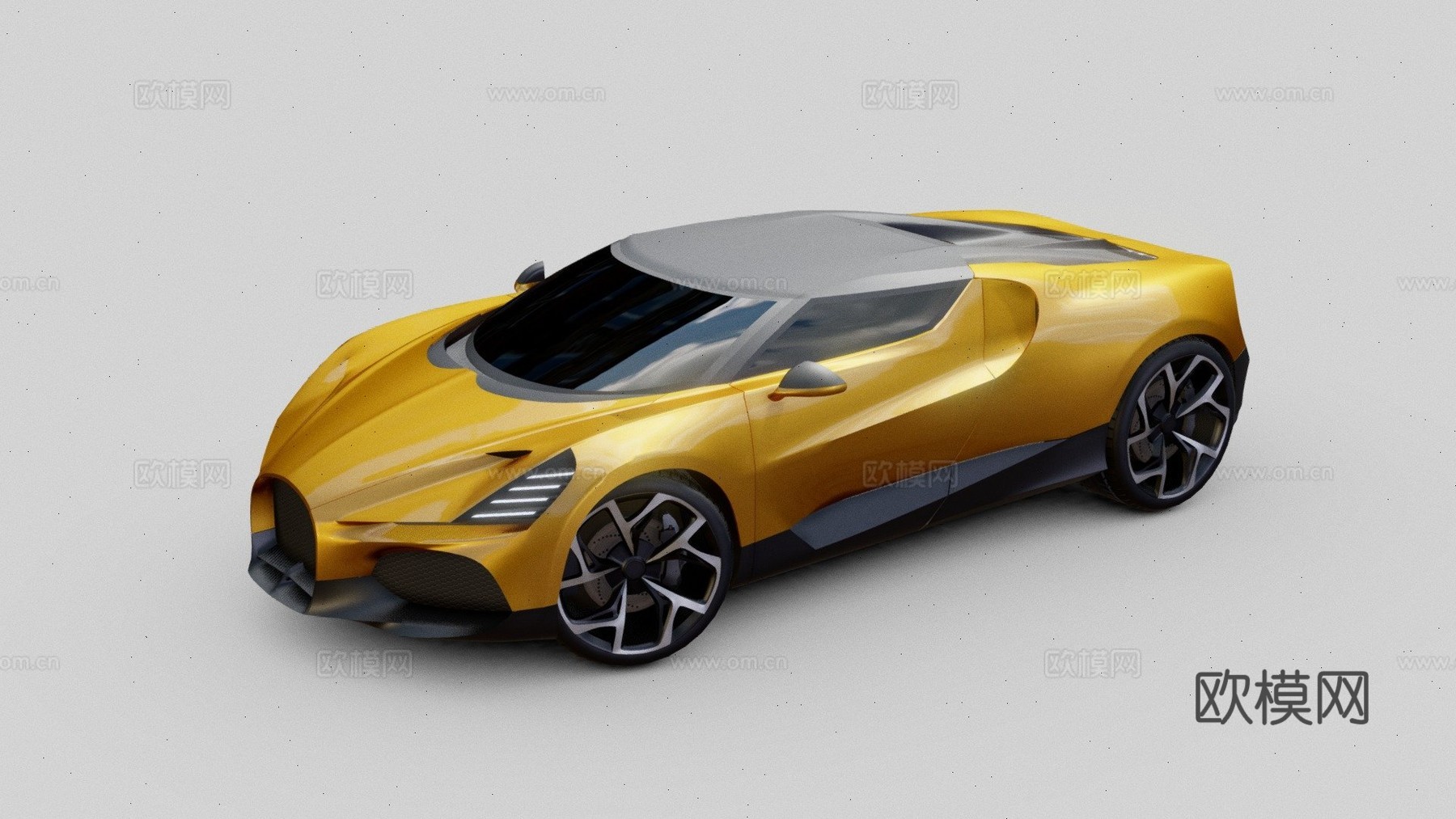 布加迪 W16 密斯特拉尔3d模型下载（渲染图1）