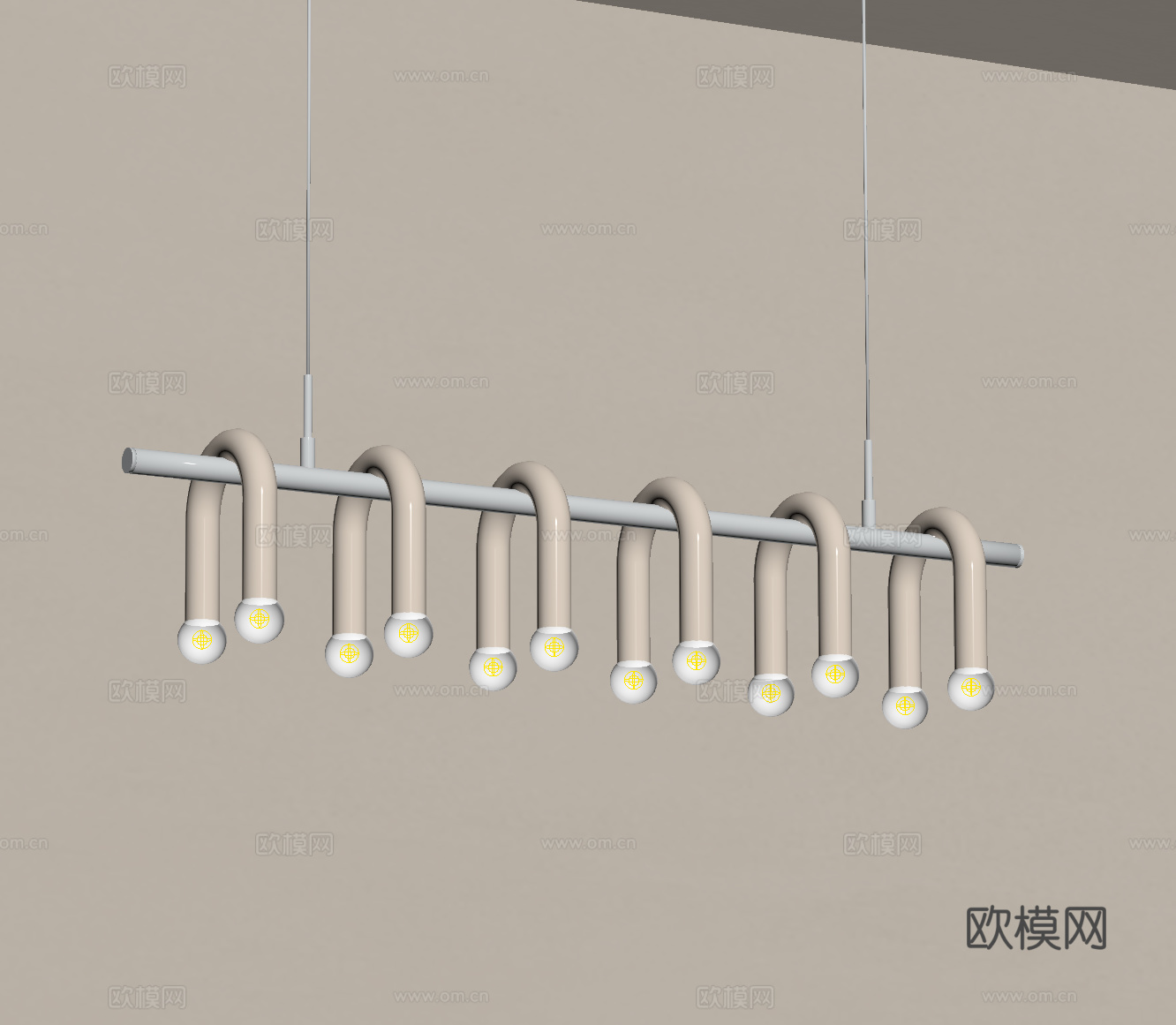 法式奶油吊灯su模型