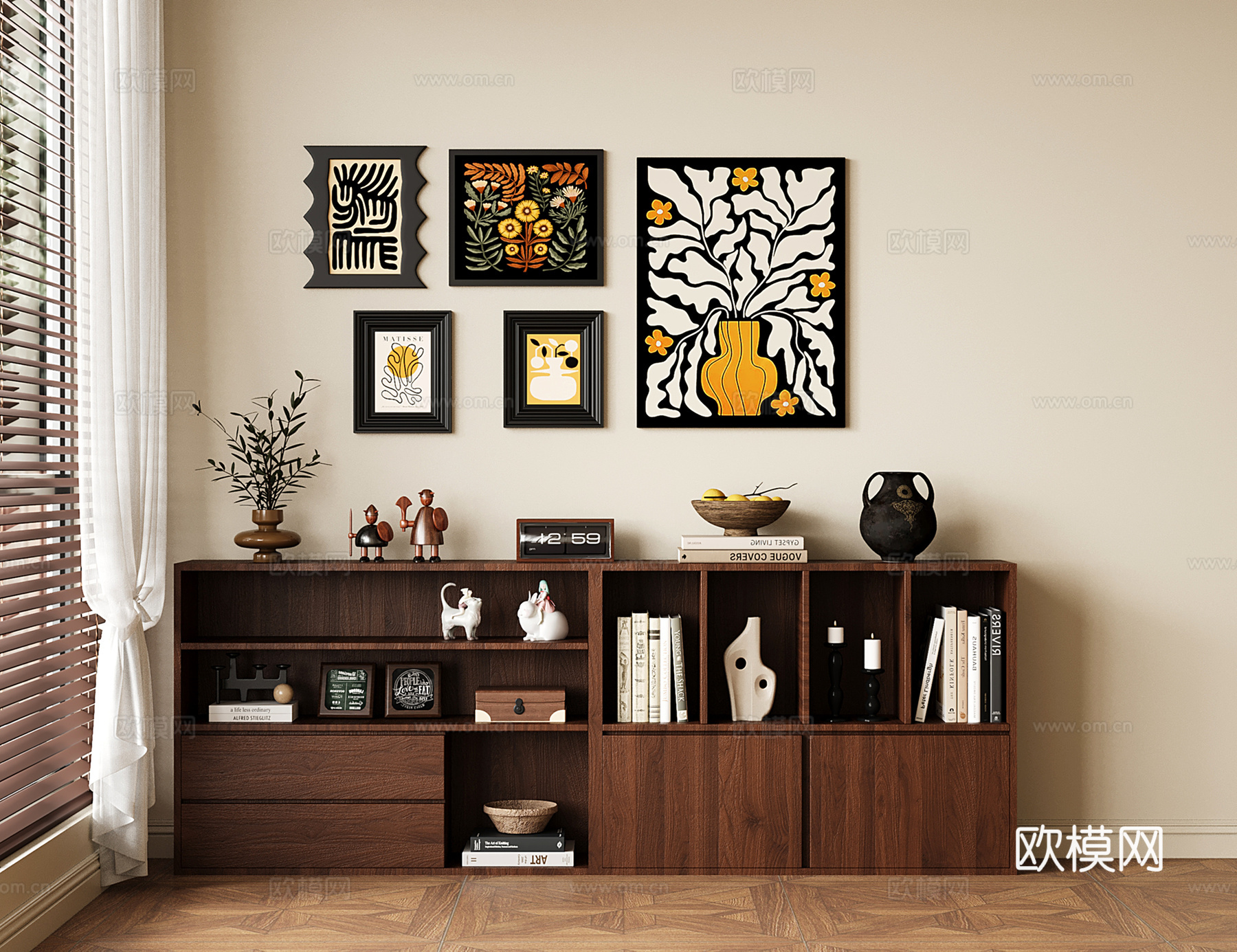 中古置物柜架 收纳柜 书柜 储物柜su模型