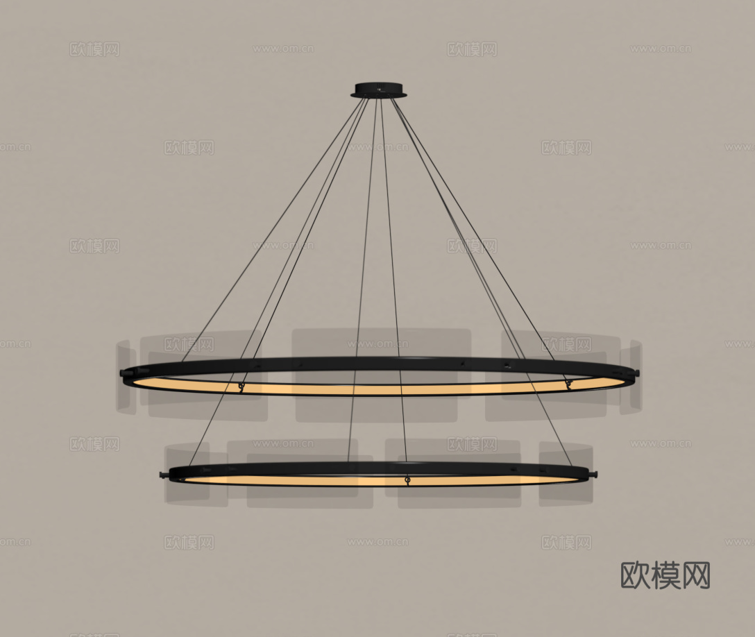 现代环形吊灯 卧室吊灯 客厅吊灯su模型