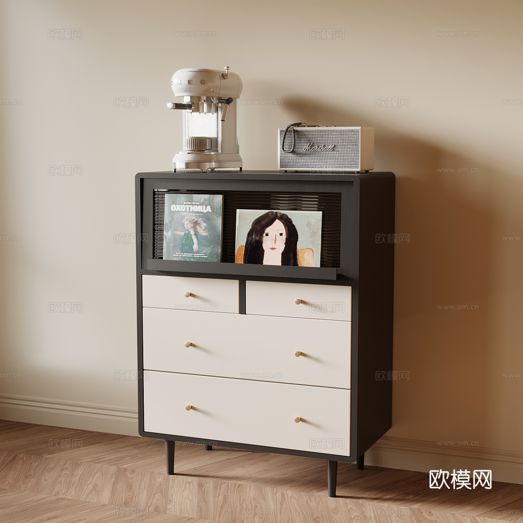 法式复古茶水柜 边柜 斗柜su模型