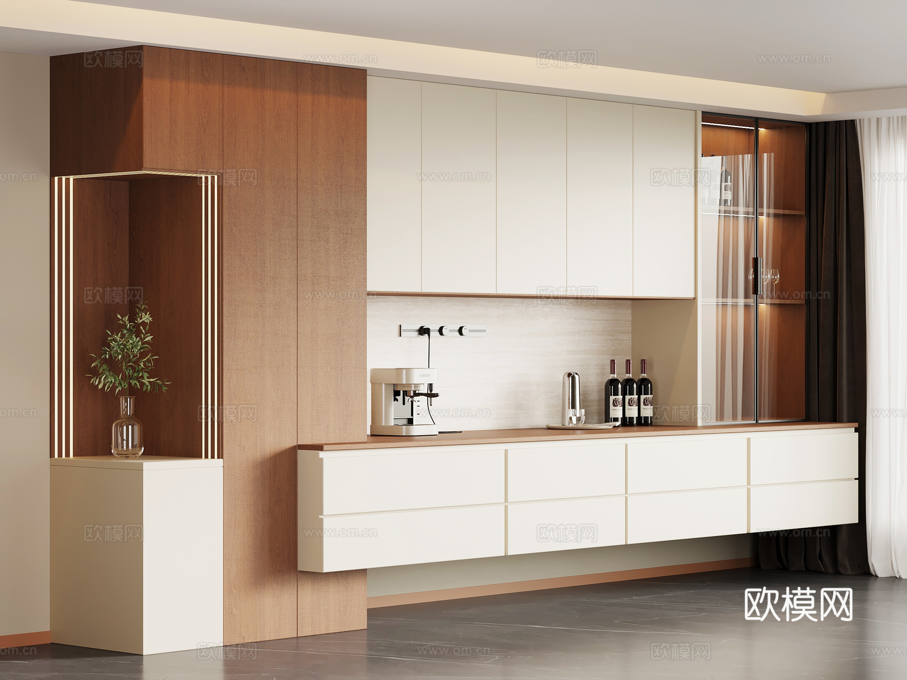 中古酒柜 餐边柜su模型