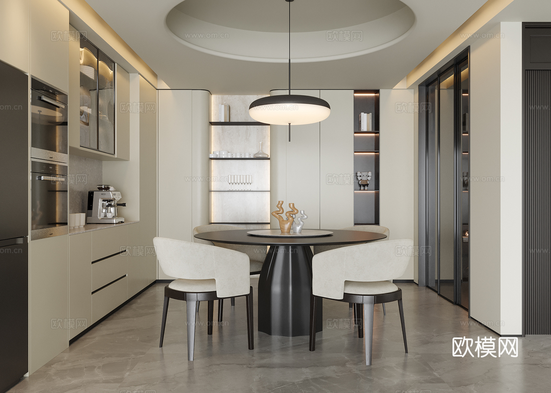 现代餐厅su模型