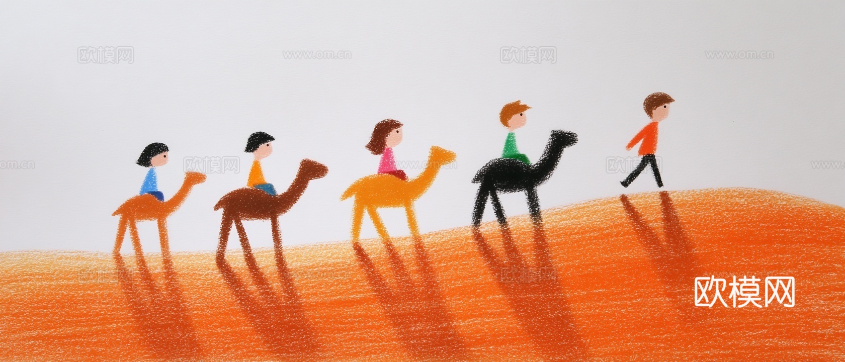 儿童房挂画手工蜡笔画手工铅笔画彩色铅笔画