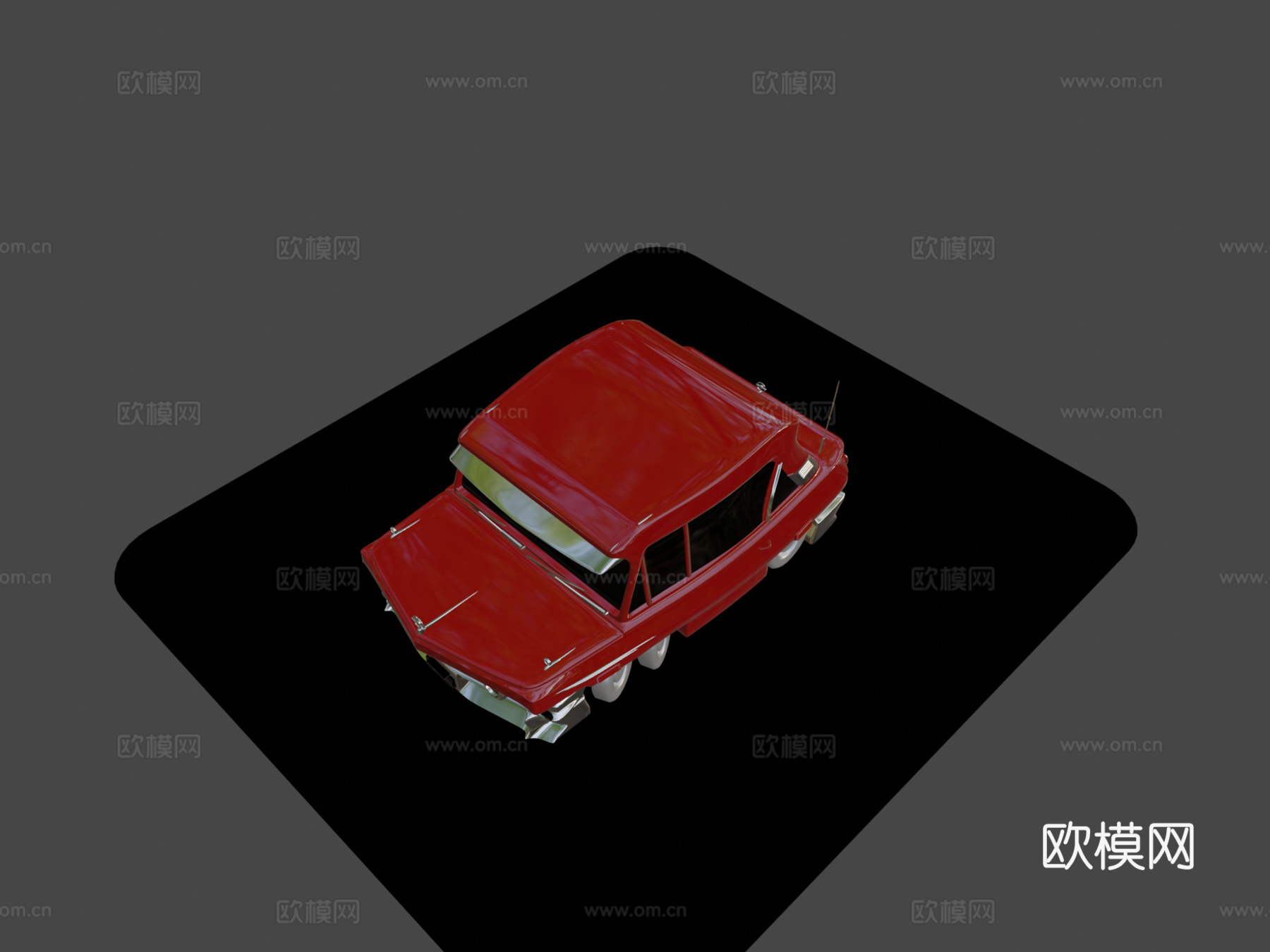 复古旅行车 卡通汽车3d模型下载（渲染图8）