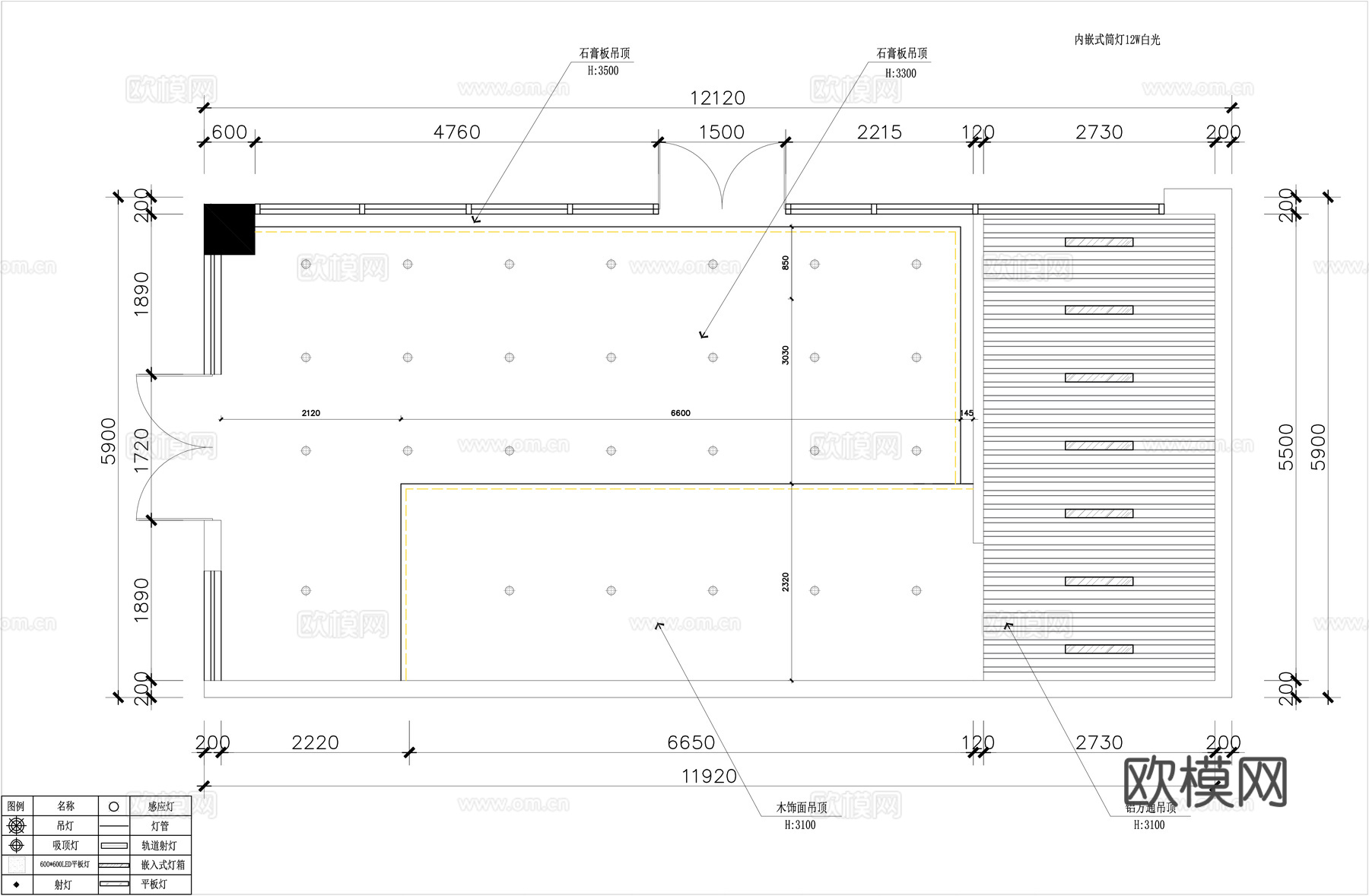 汉堡店装修施工图cad施工图