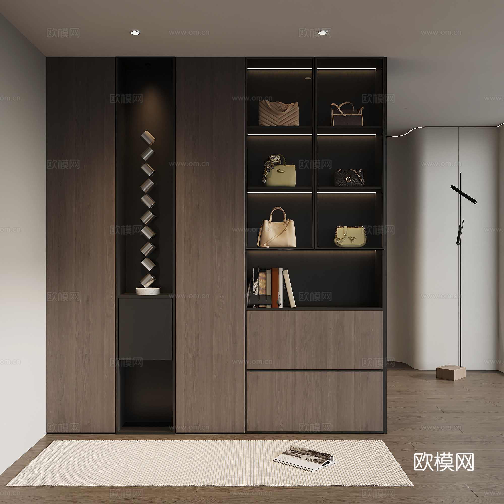 现代意式玄关柜 边柜su模型