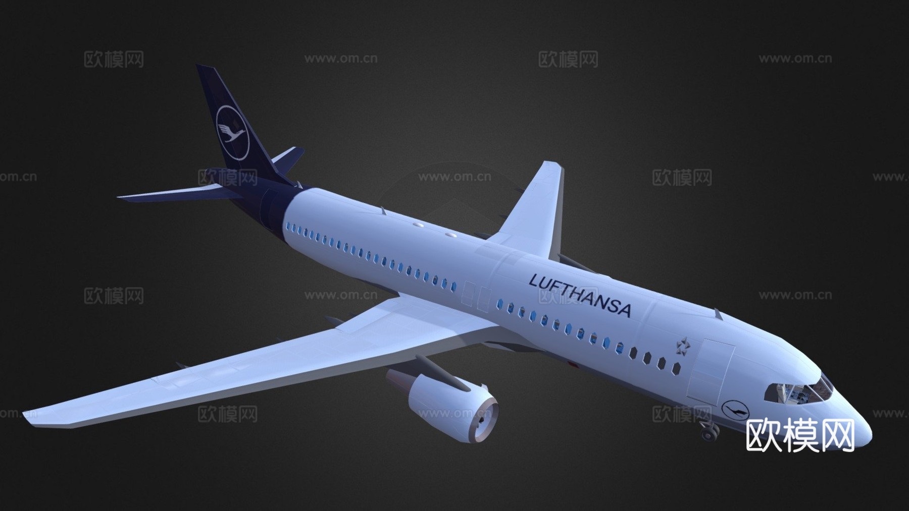 A320200 带驾驶舱3d模型下载（渲染图1）