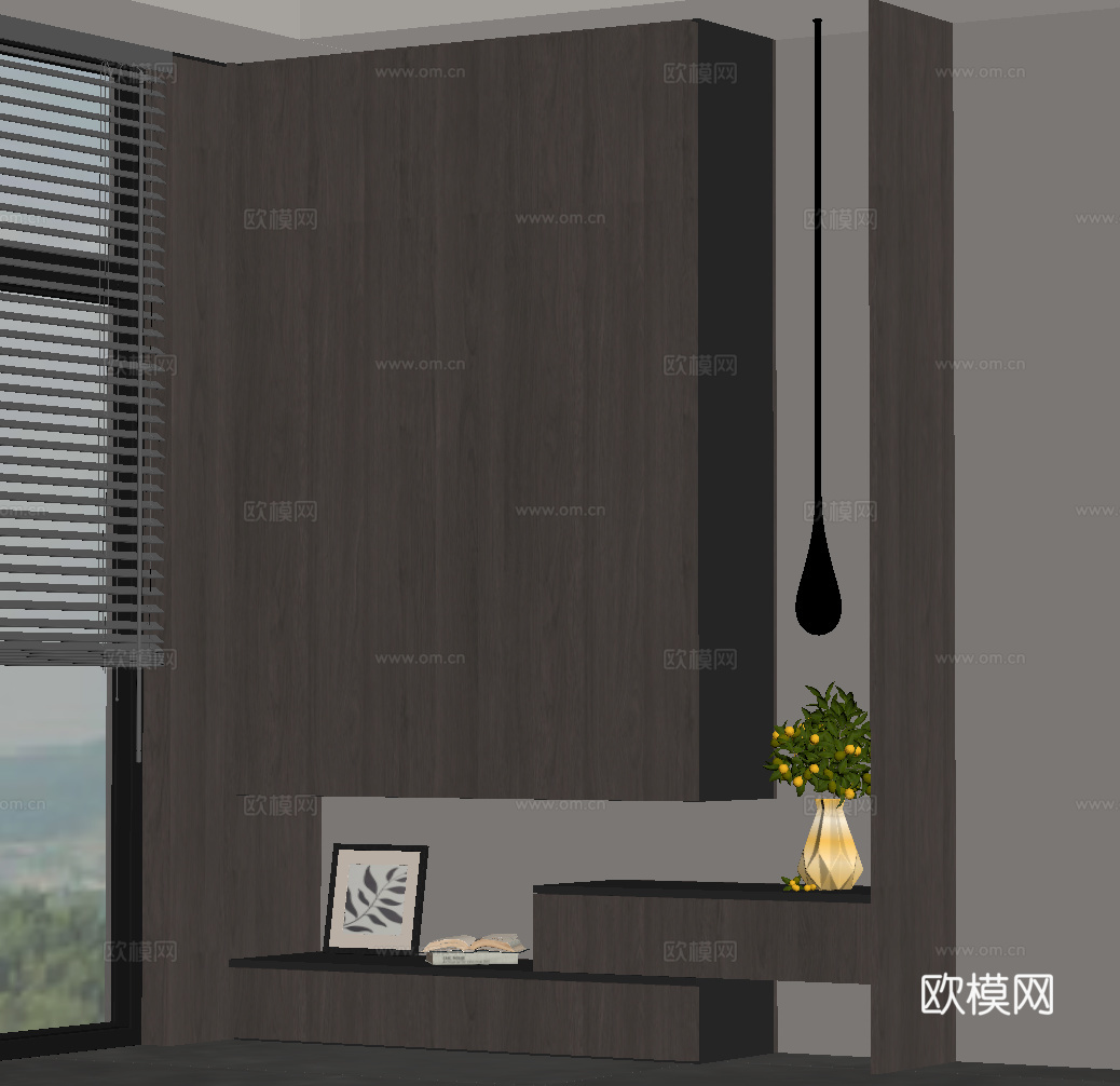 意式玄关柜 装饰柜su模型