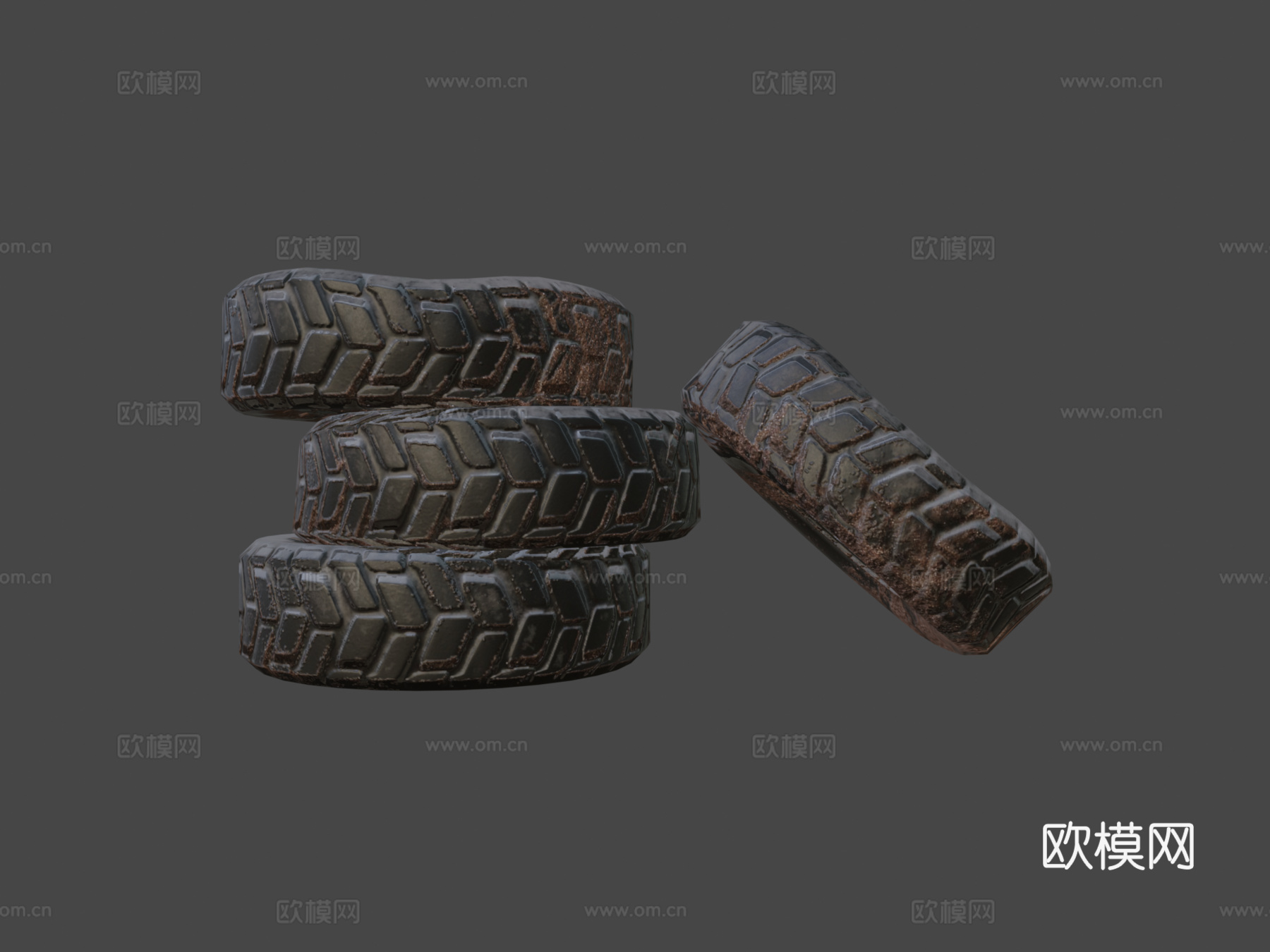 旧轮胎泥土3d模型下载（渲染图7）