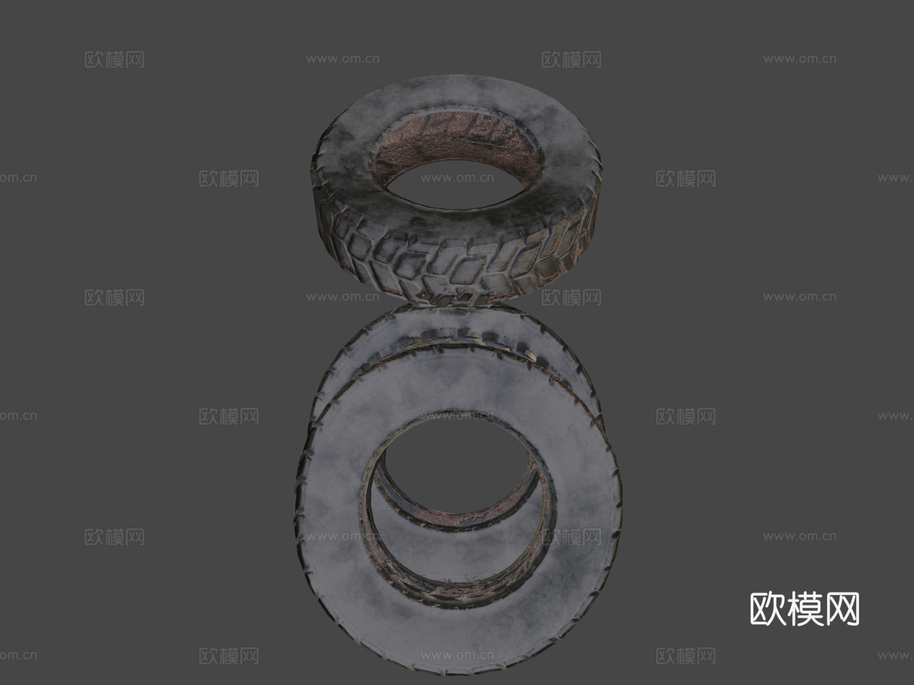 旧轮胎泥土3d模型下载（渲染图5）