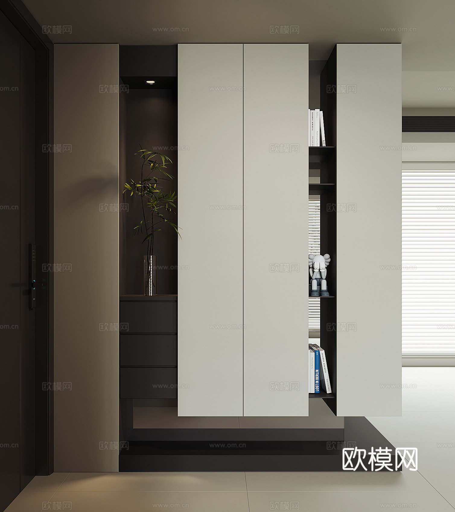 现代入户鞋柜3d模型下载