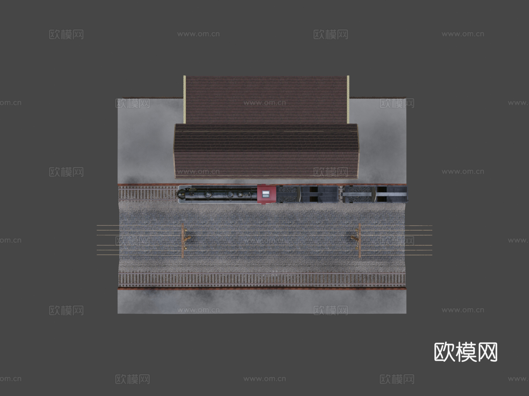 蒸汽机车3d模型下载（渲染图7）