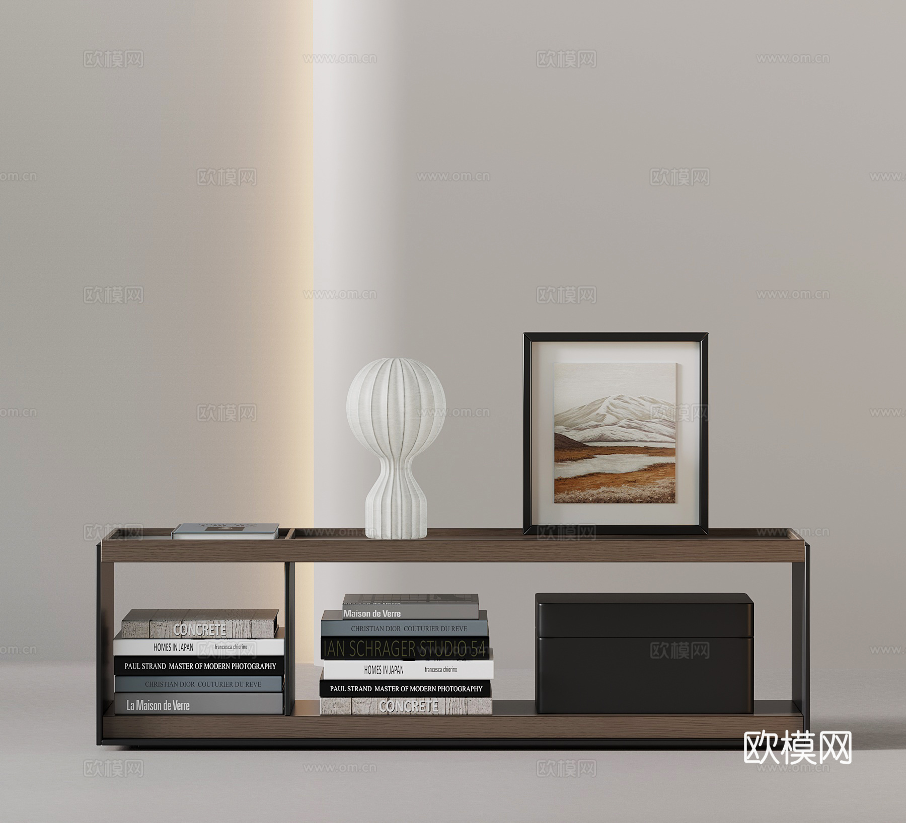 现代意式床头柜 置物柜su模型