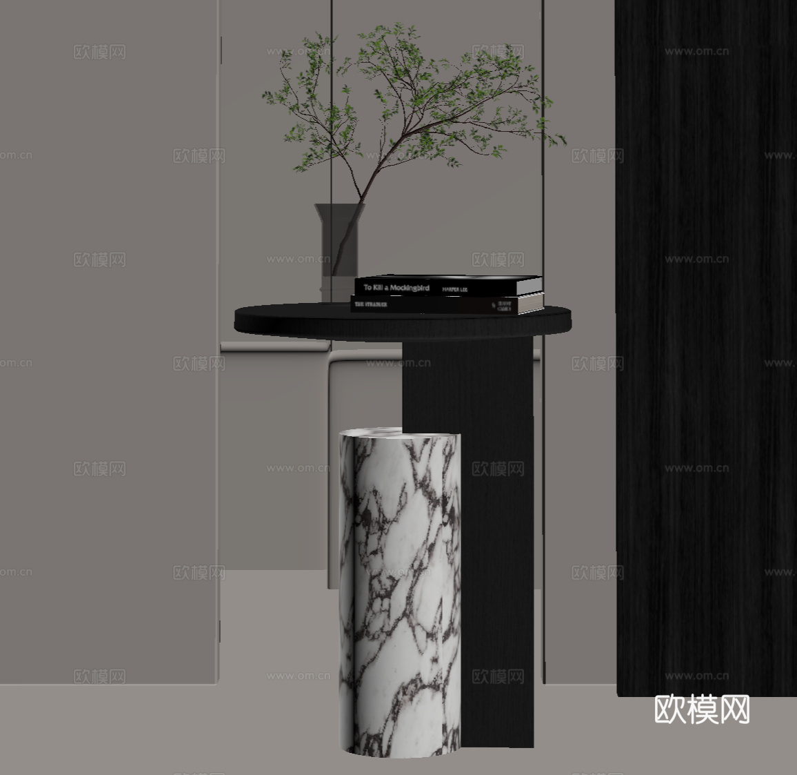 现代意式边几 角几圆几su模型