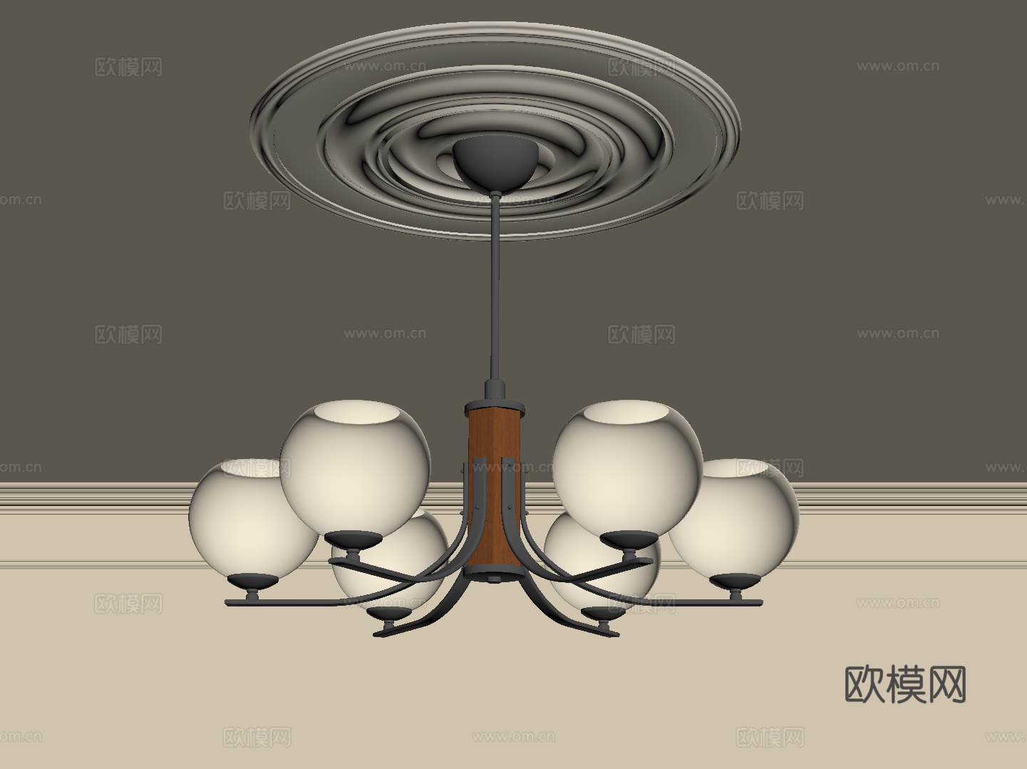 法式中古吊灯 多头吊灯su模型