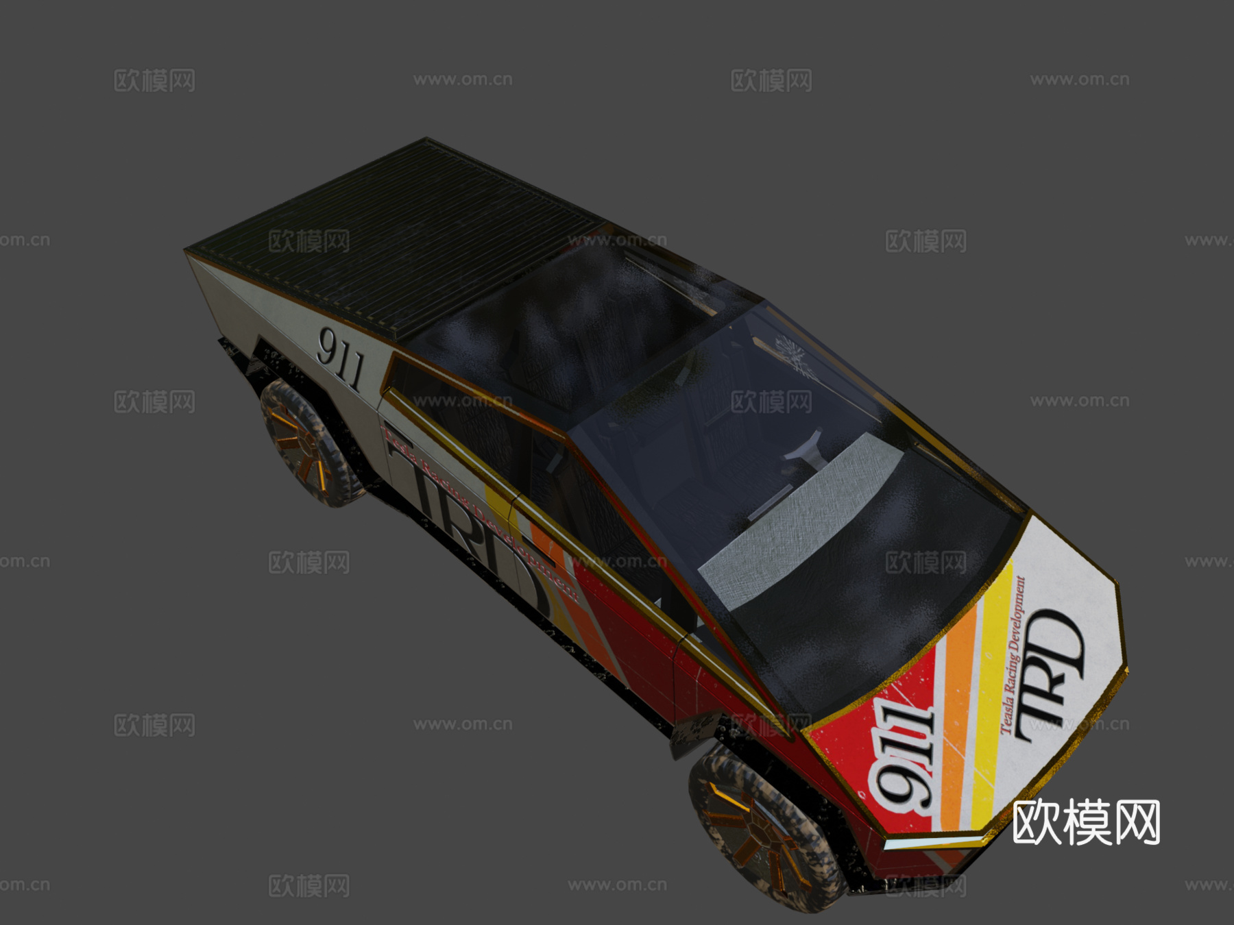 特斯拉Cybertruck赛车3d模型下载（渲染图8）