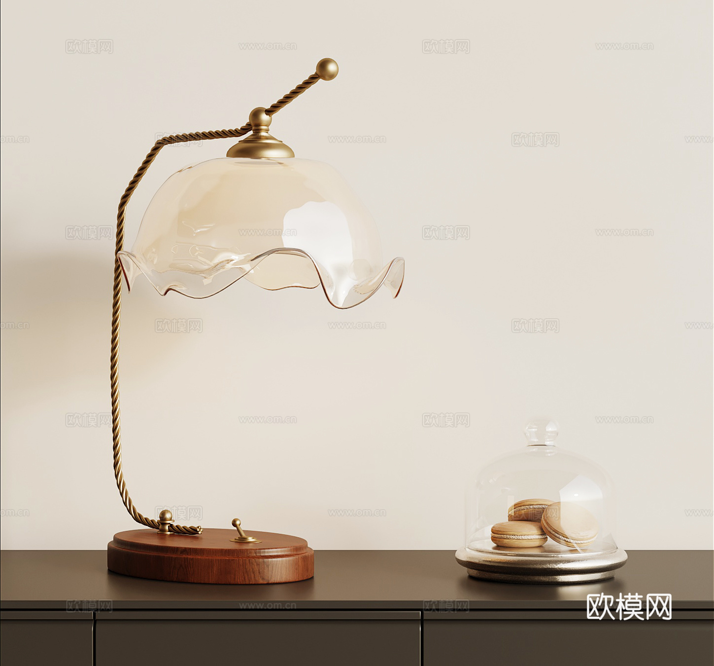 法式复古台灯su模型