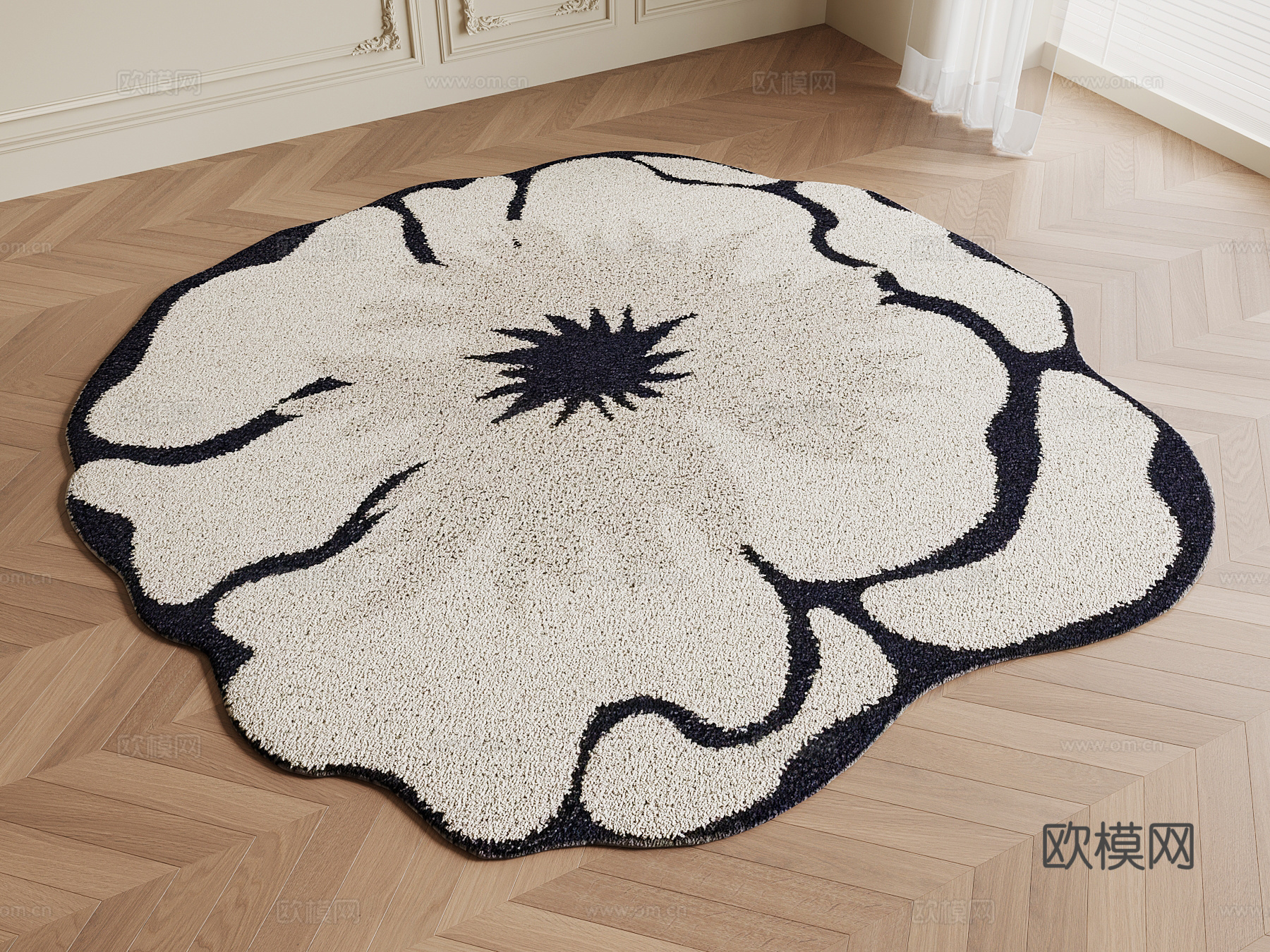 现代地毯 异形地毯su模型