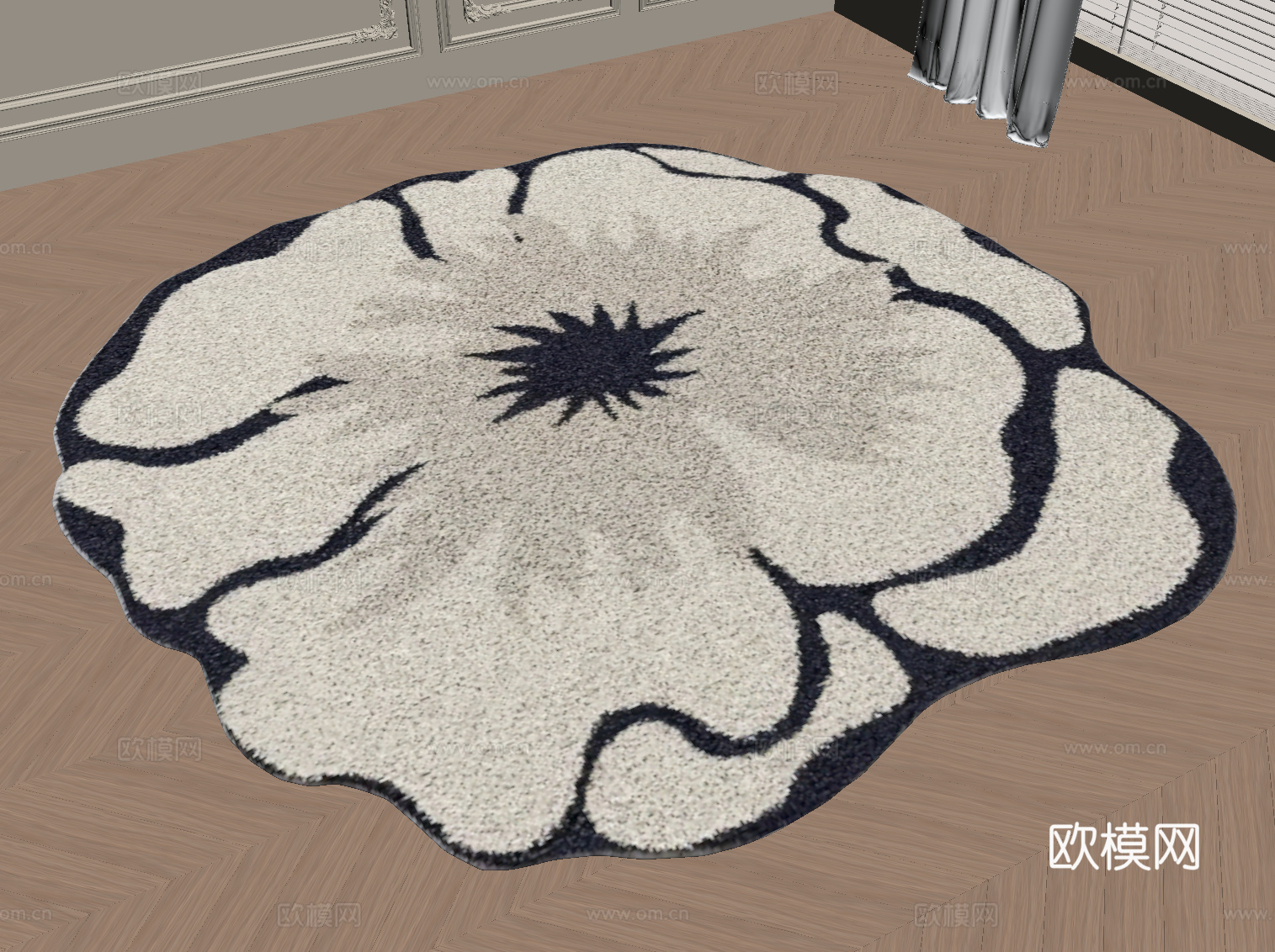 现代地毯 异形地毯su模型