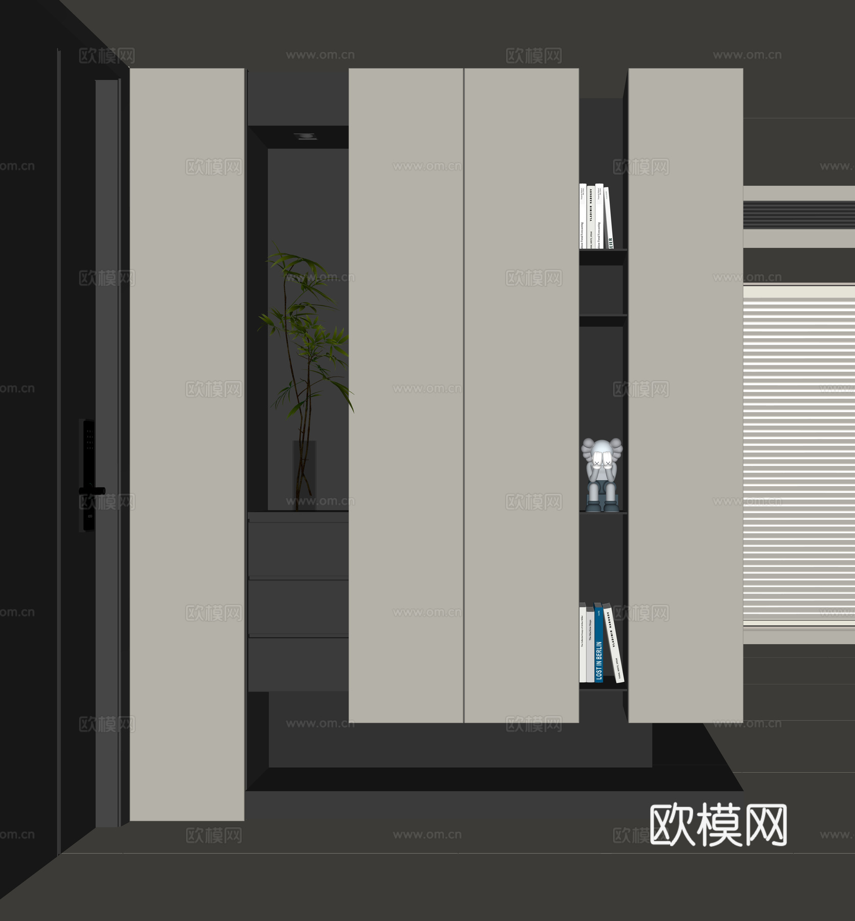 现代入户鞋柜su模型