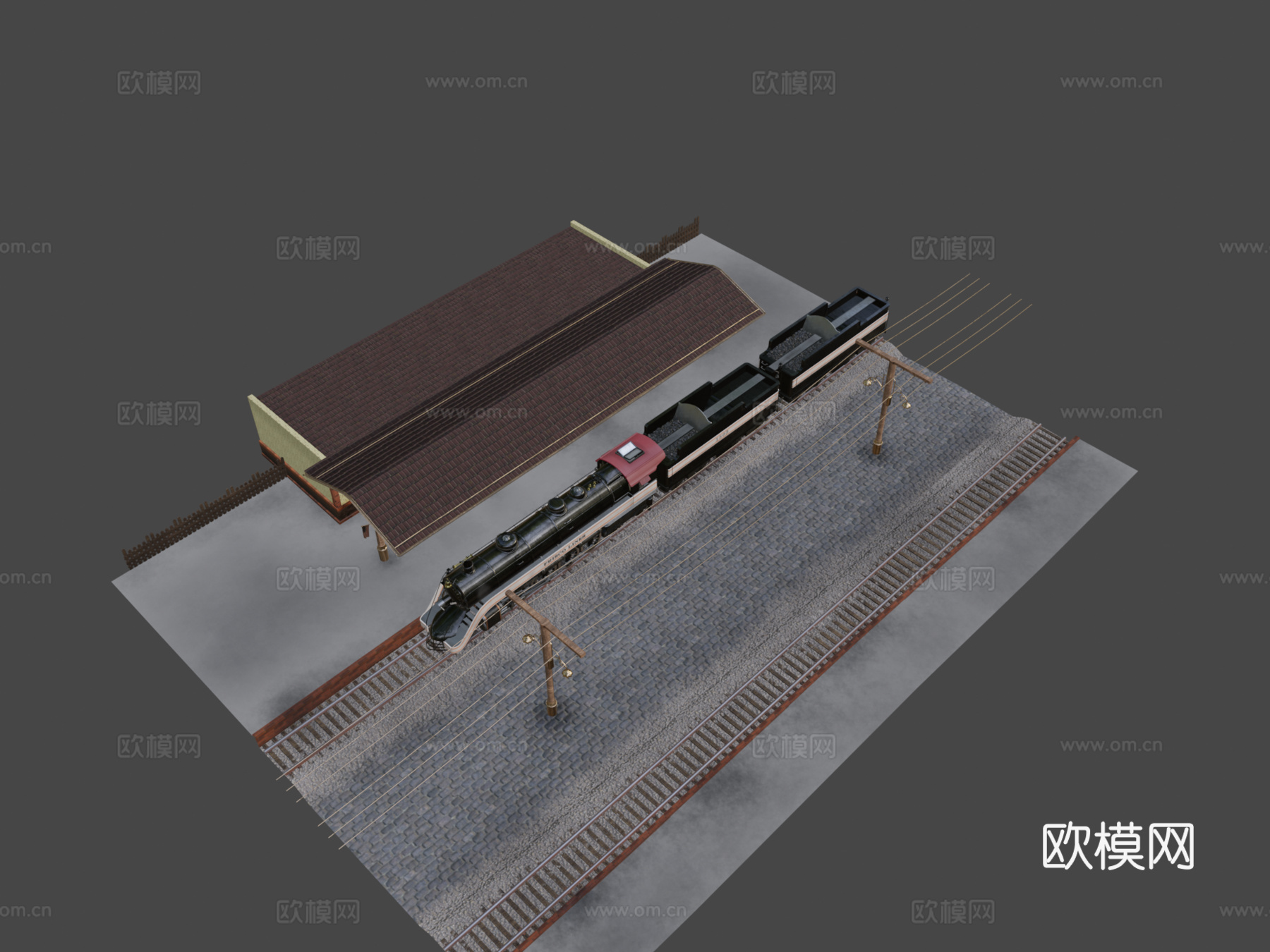 蒸汽机车3d模型下载（渲染图8）